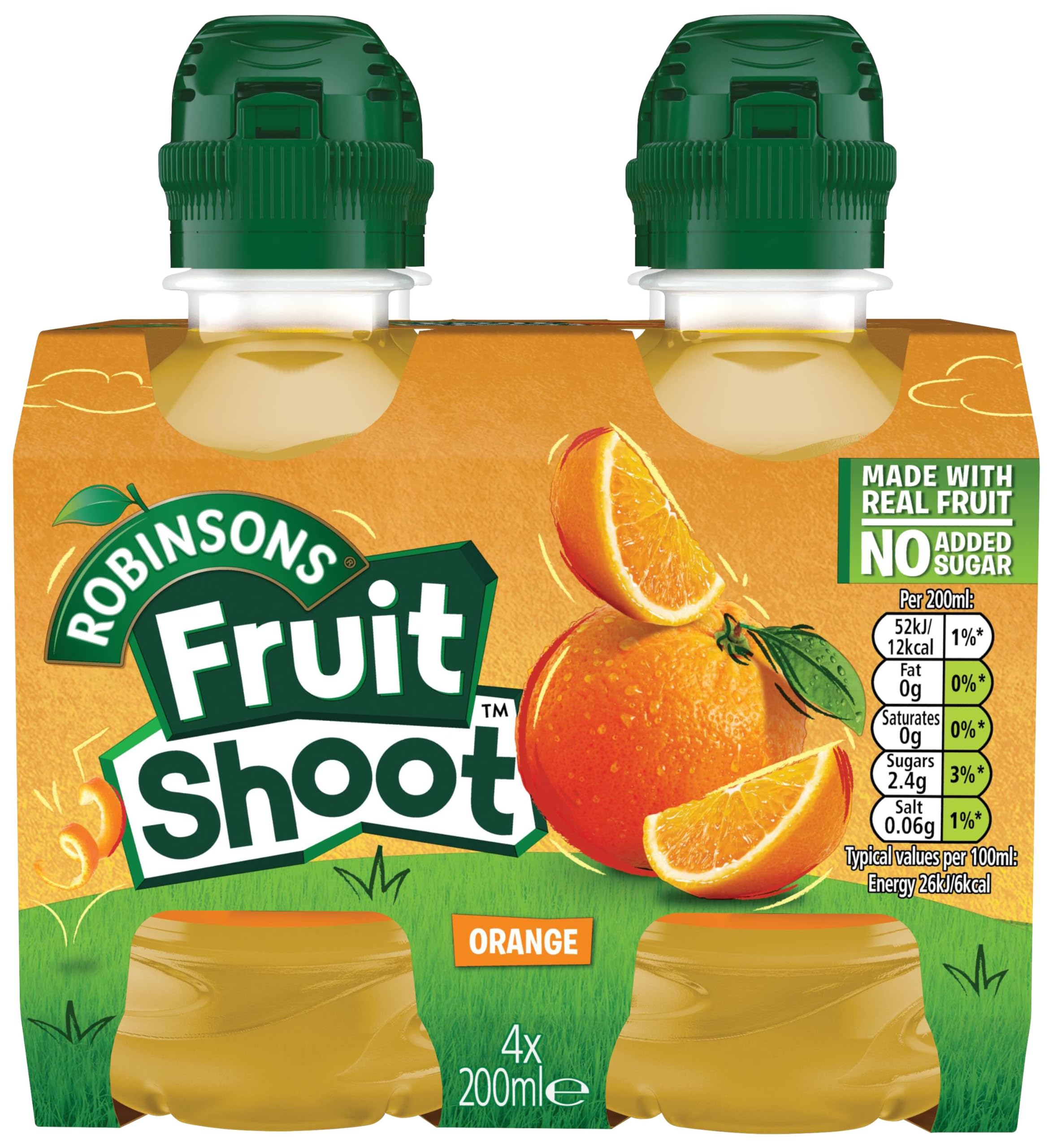 FRUIT SHOOT Orange Fruit Juice - 4 x 200ml Bottles | No Added Sugar 3