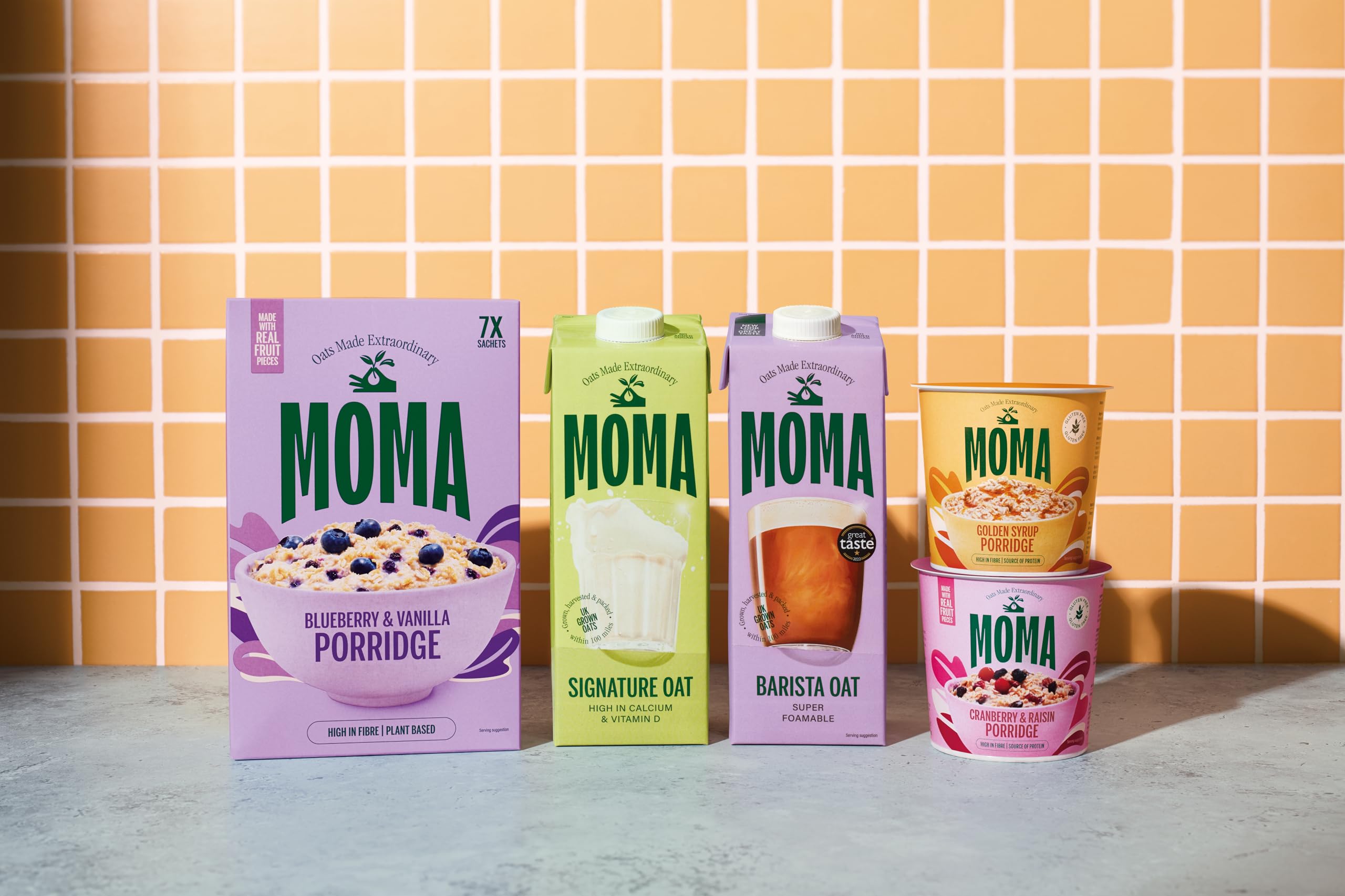 MOMA Almond Butter & Salted Caramel Instant Porridge Pots - Box of 12 x 55g - Gluten Free, Vegan, High in Fibre 8