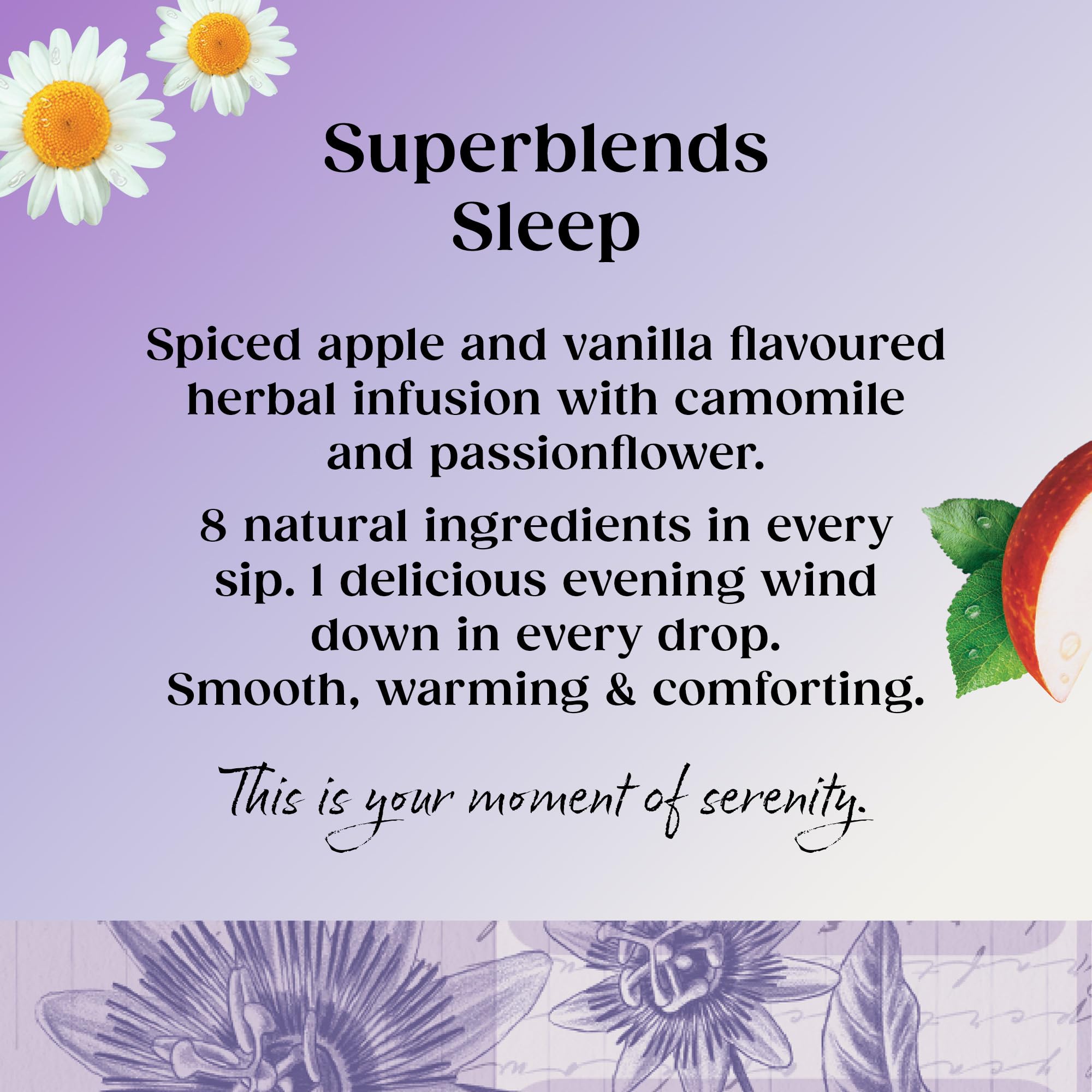 Twinings Superblends Sleep Tea - Spiced Apple & Vanilla Herbal Infusion with Camomile & Passion Flower - 80 Biodegradable Tea Bags 7