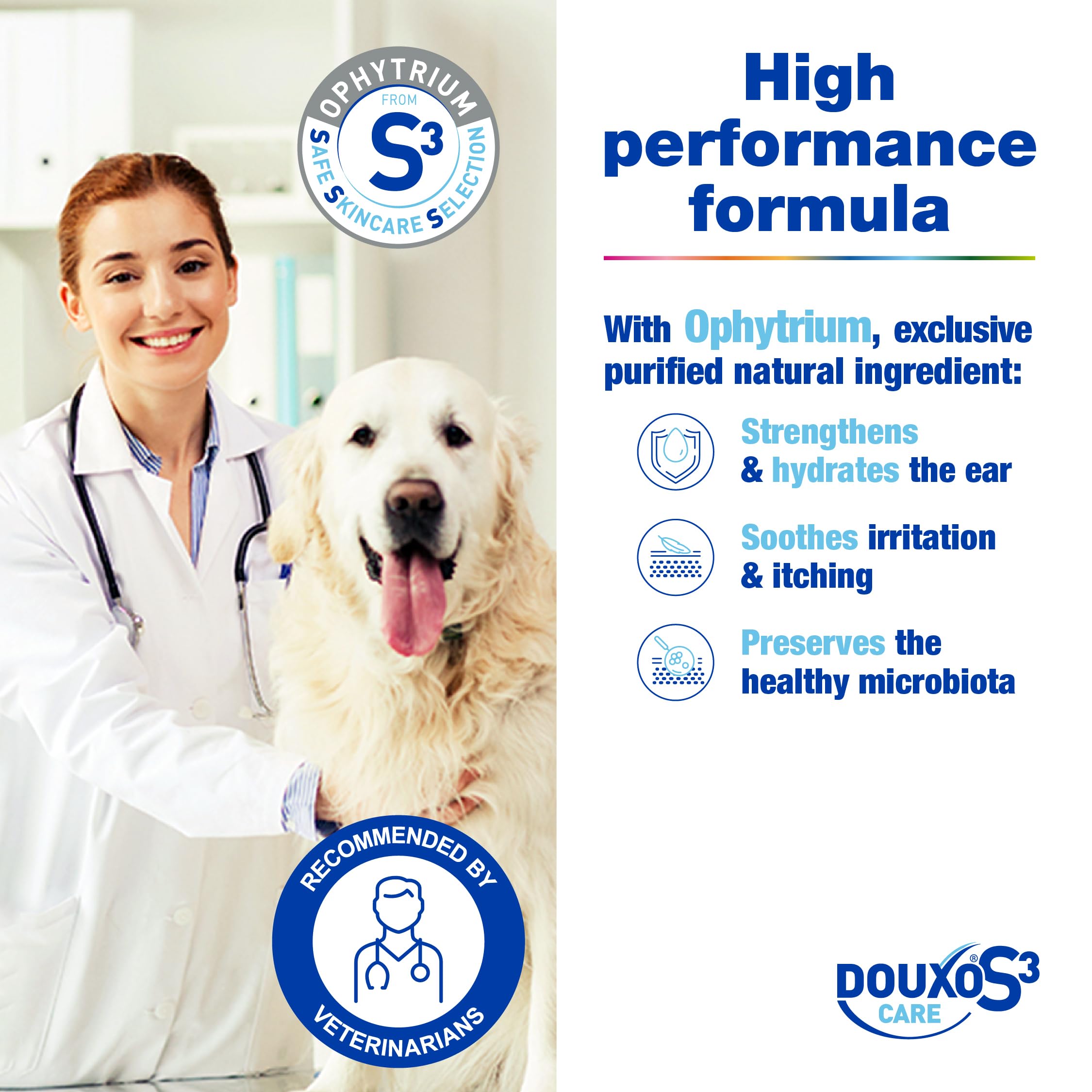 Douxo S3 CARE Ear Cleaner for Cats & Dogs - 60ml | Vet-Recommended | Ophytrium Formula