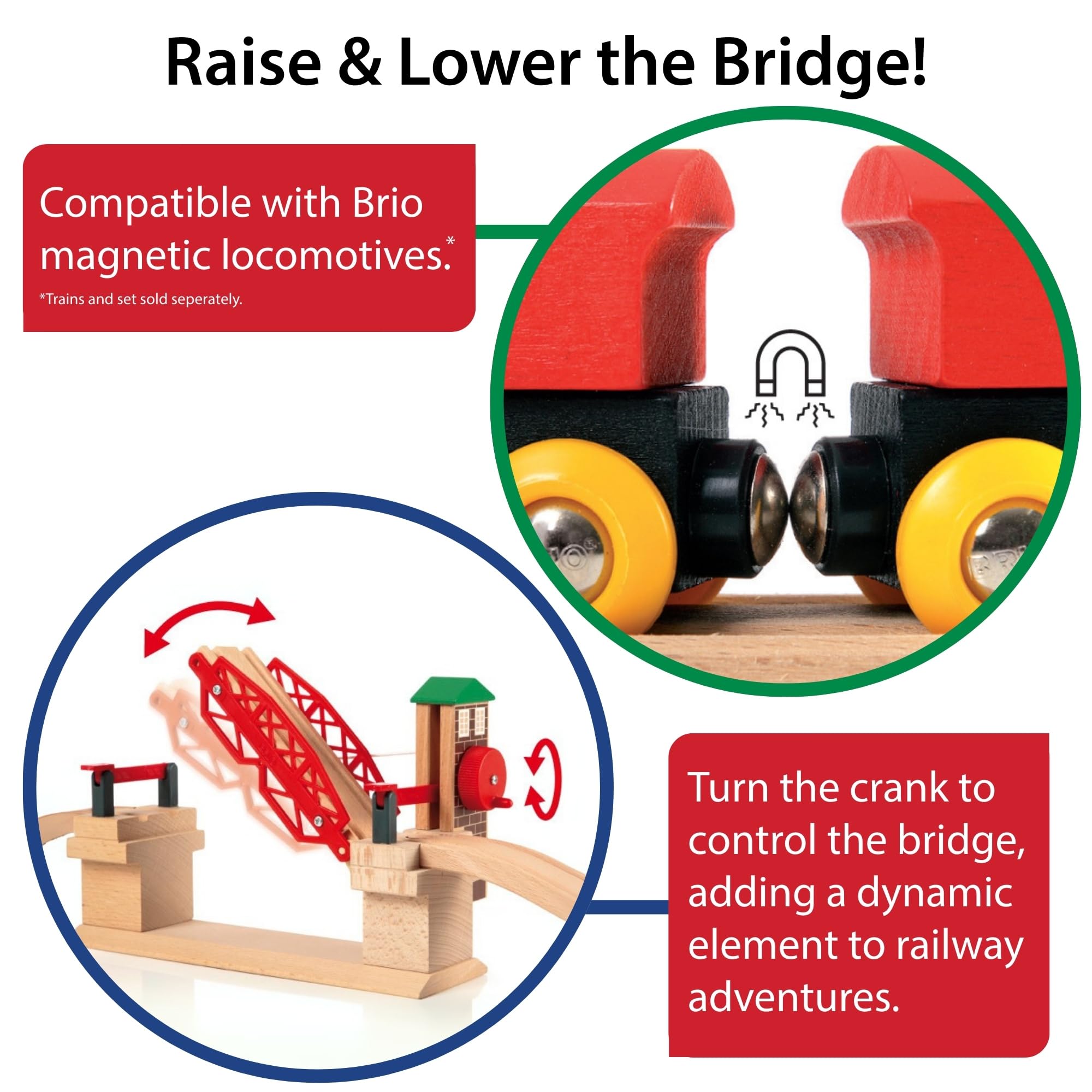BRIO World Lifting Bridge - Wooden Railway Accessory for Kids 3+ 7