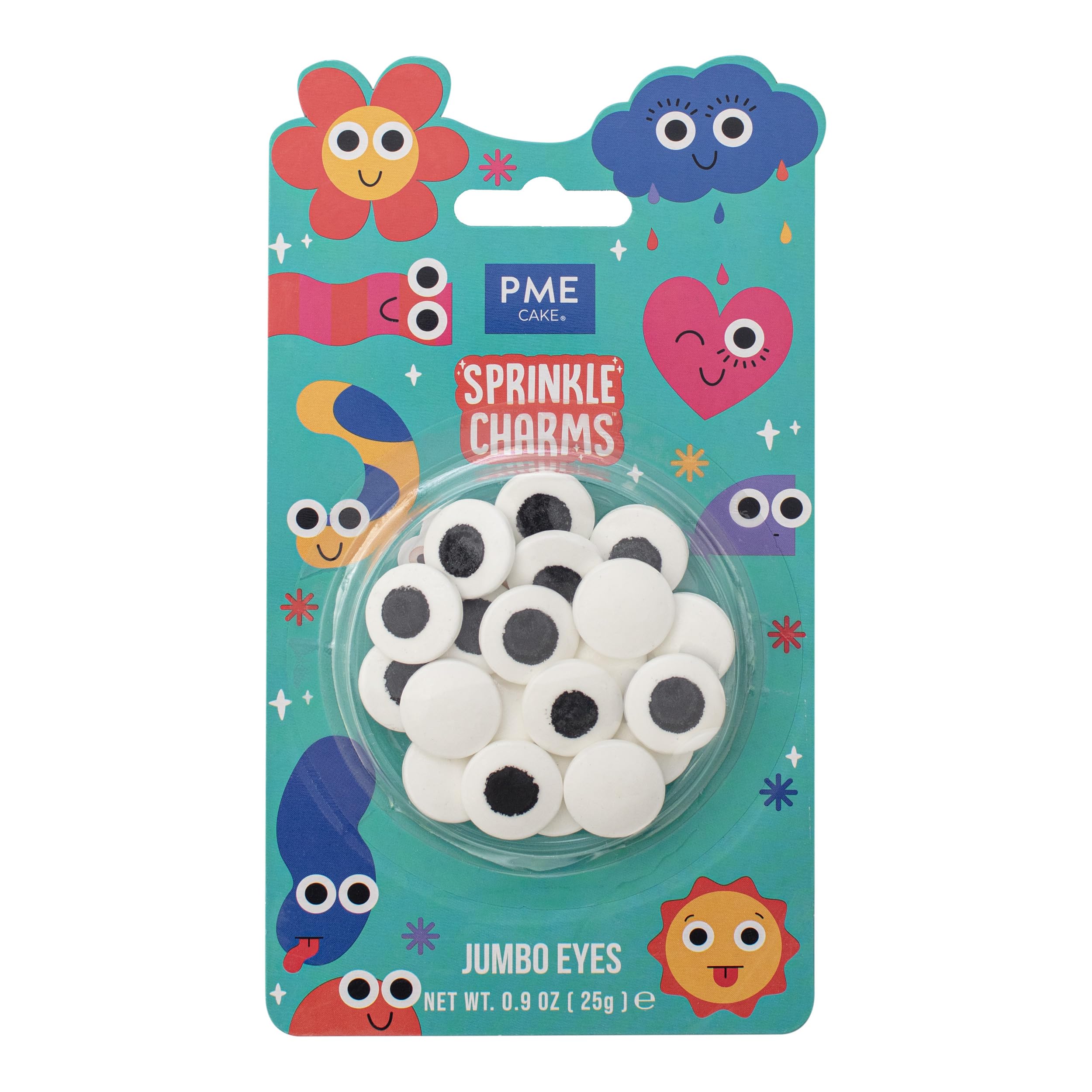 PME Cake Jumbo Eyes Sprinkle Charms - Edible Cupcake Toppers | 25g 1