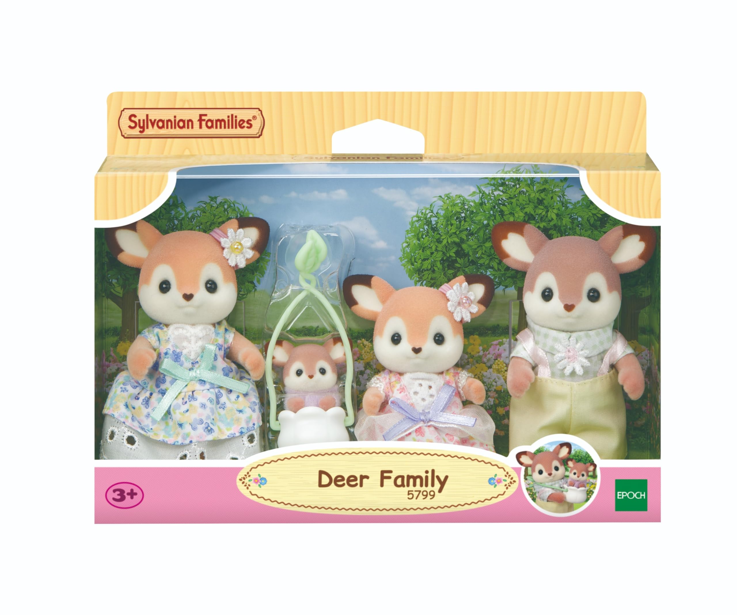 Sylvanian Families Deer Family 5799 Playset | Includes 4 Figures & Sling | Ages 3+ 2