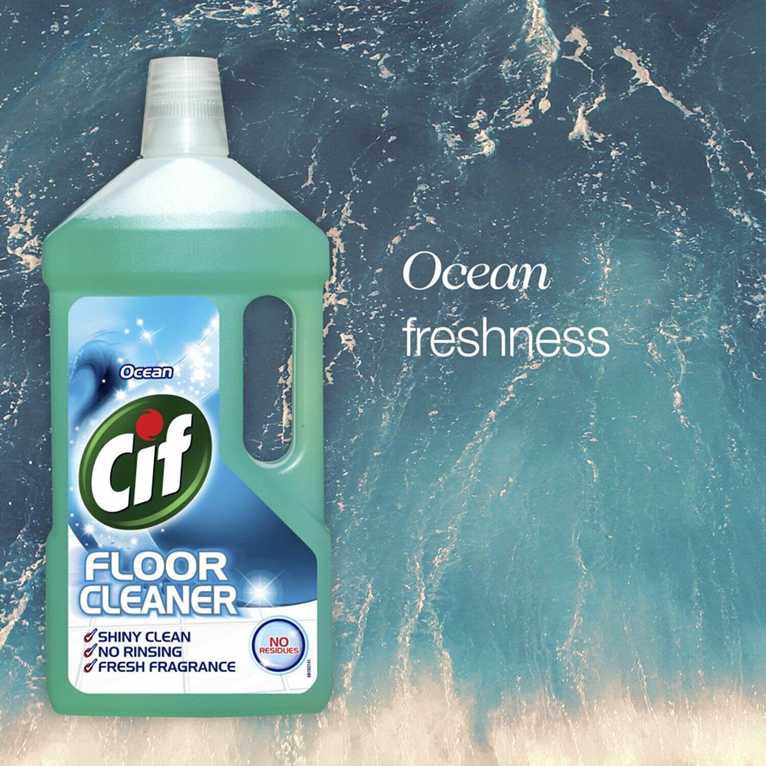 Cif Ocean Floor Cleaner - Residue Free Shine for Linoleum, Vinyl & Ceramic Tiles | 950 ml 4