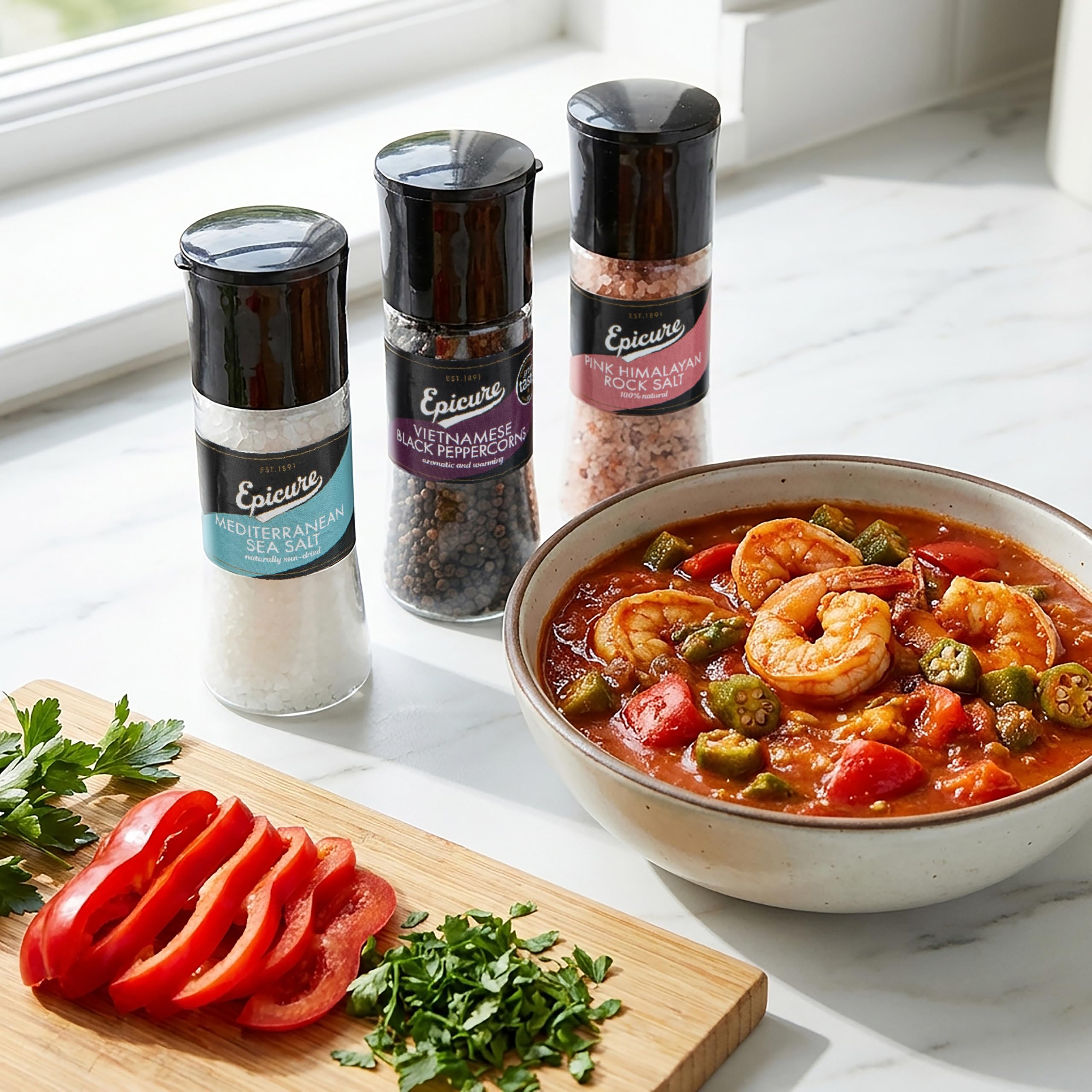 Epicure Mediterranean Sea Salt Grinder - All-Natural Flavor Enhancer | 270g 6