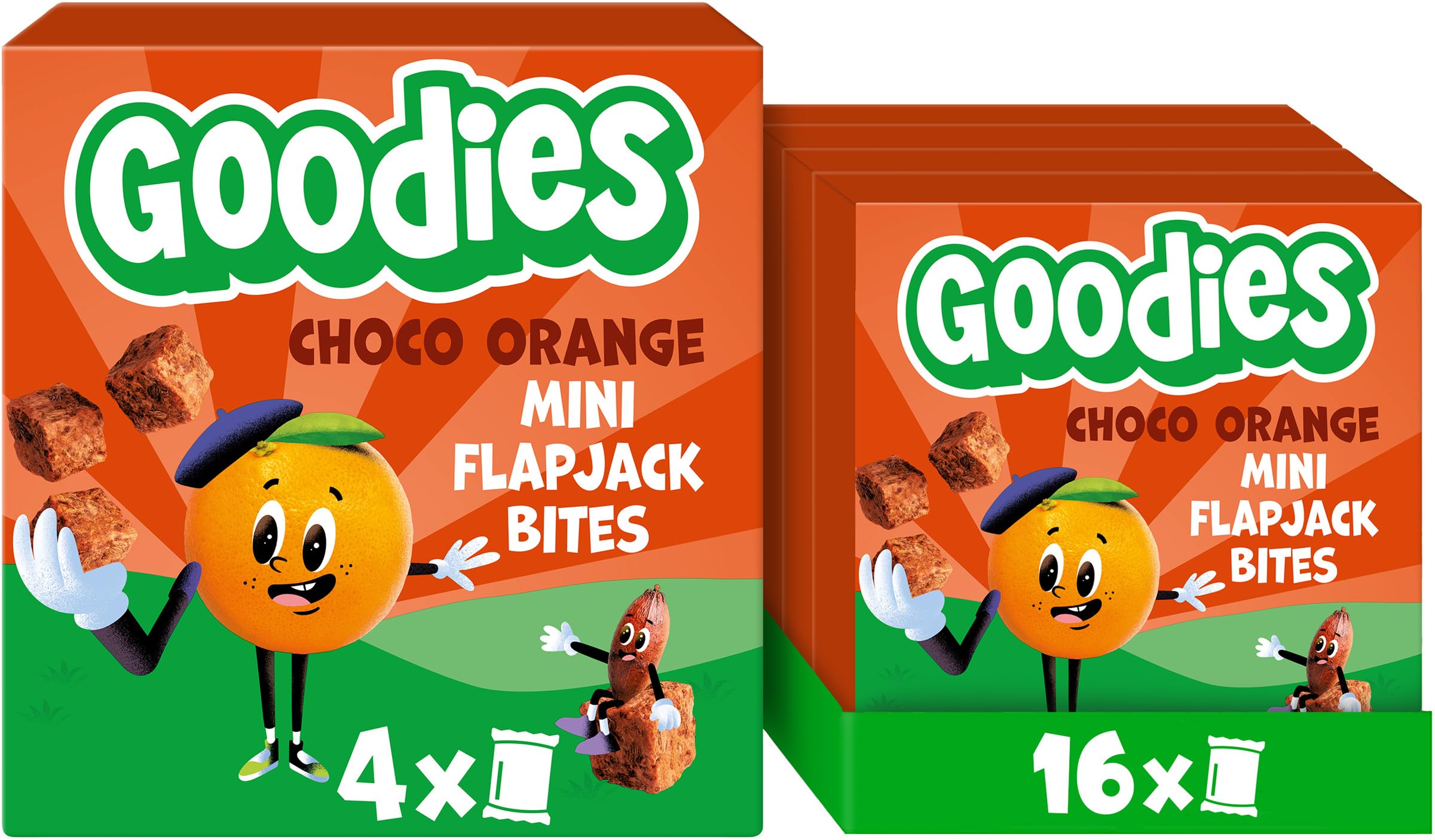 Goodies Choco Orange Mini Flapjack Oat Bar Bites - High Fibre | 16 Count | Ages 3+