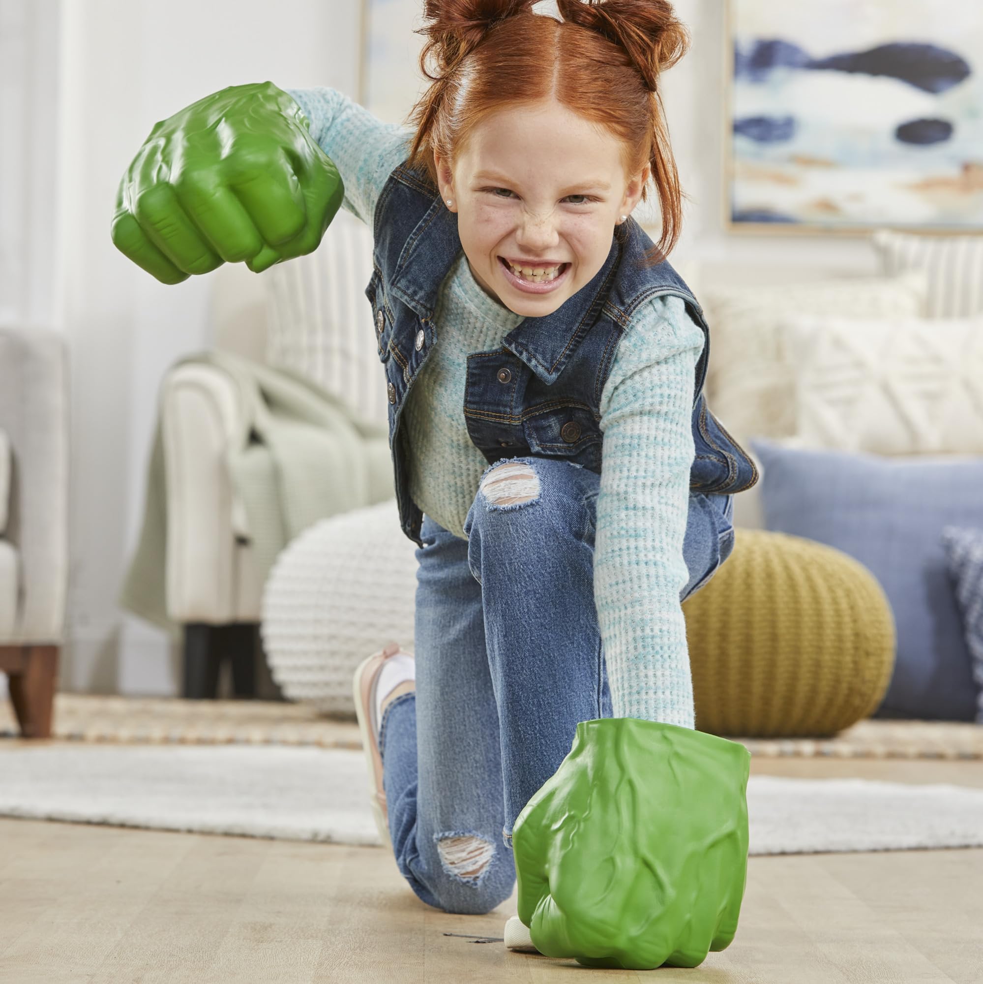 Marvel Hulk Gamma Smash Fists Roleplay Toy for Kids Ages 5+ | Green Foam Handwear 7