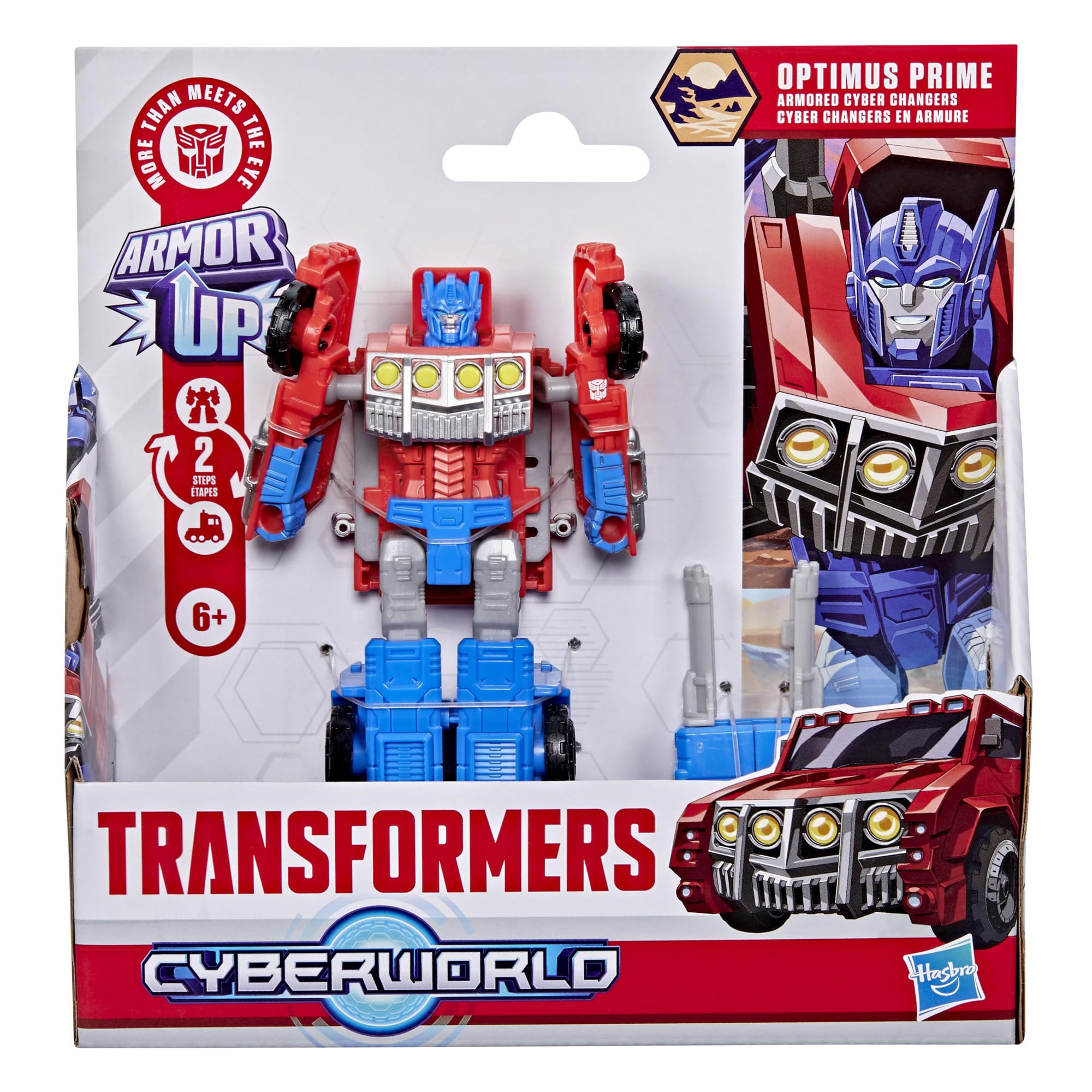 Transformers Optimus Prime Armored Cyber Changers Action Figure | 2-Step Conversion | 4-Inch