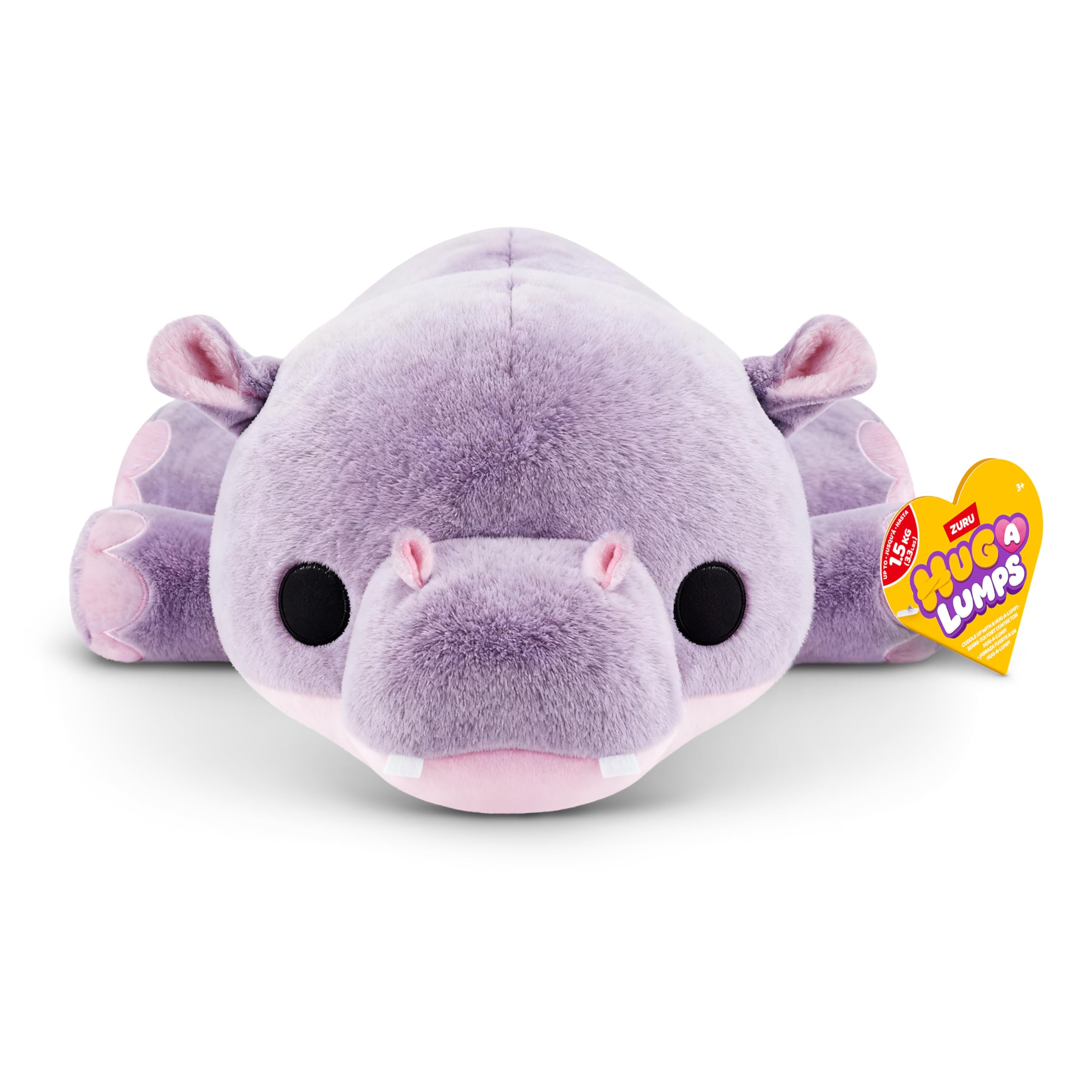 Hug-A-Lumps Medium Harley Hippo Soft Doll - Weighted Plush for Calm & Comfort | Ages 3+