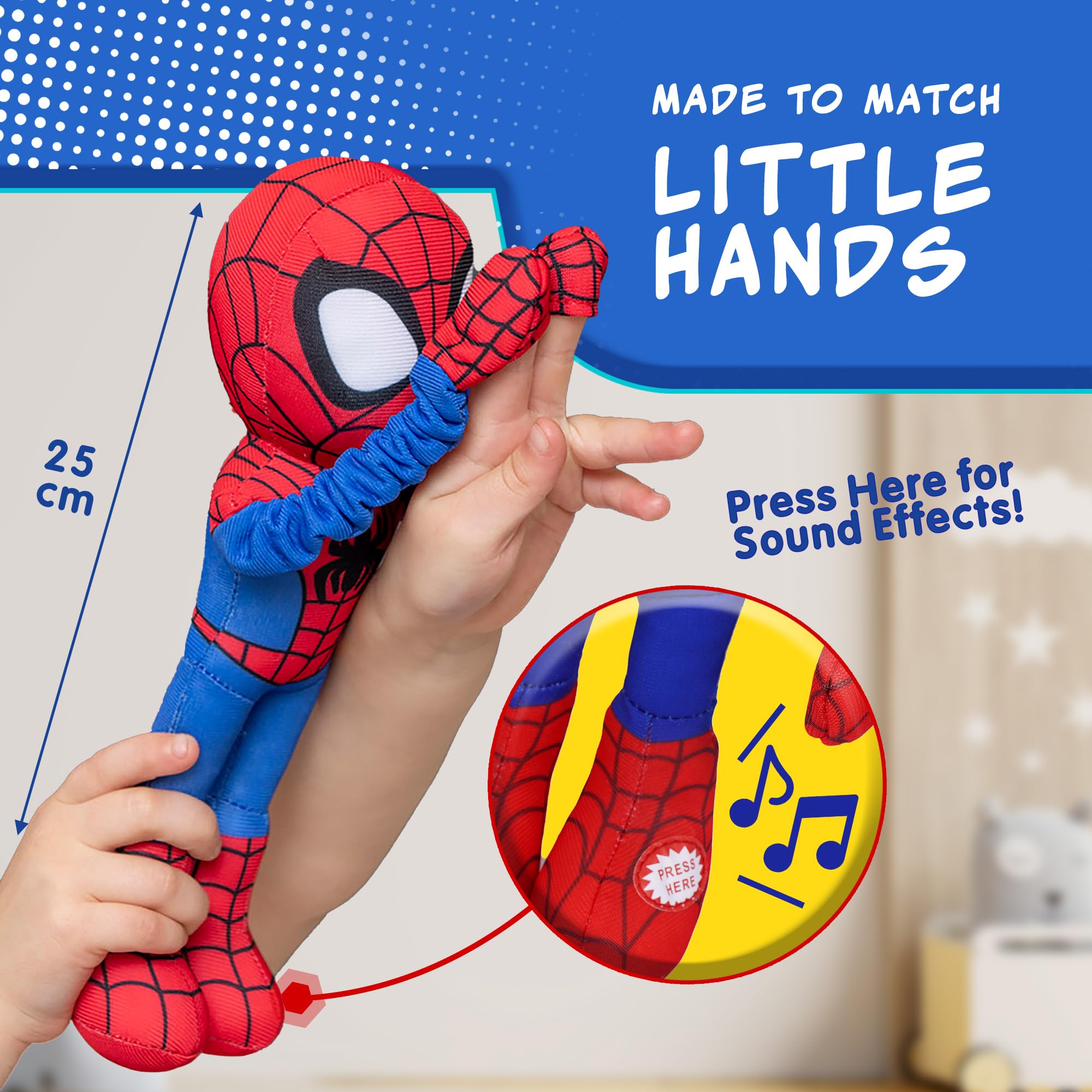 Marvel Spidey and His Amazing Friends Slingshot Plush Spider-Man Toy - Stretchable Arms for Web-Slinging Fun 8