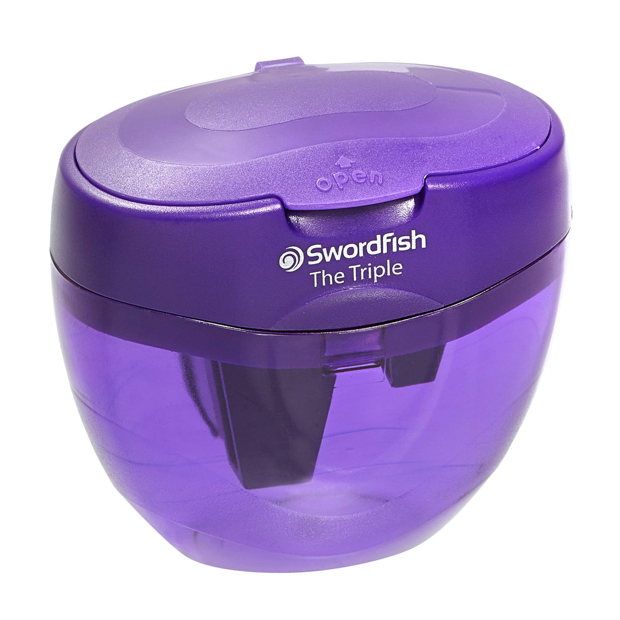 Swordfish The Triple Pencil Sharpener - 3 Holes for 8mm, 11mm, 16mm Pencils/Crayons | Mess-Free Canister