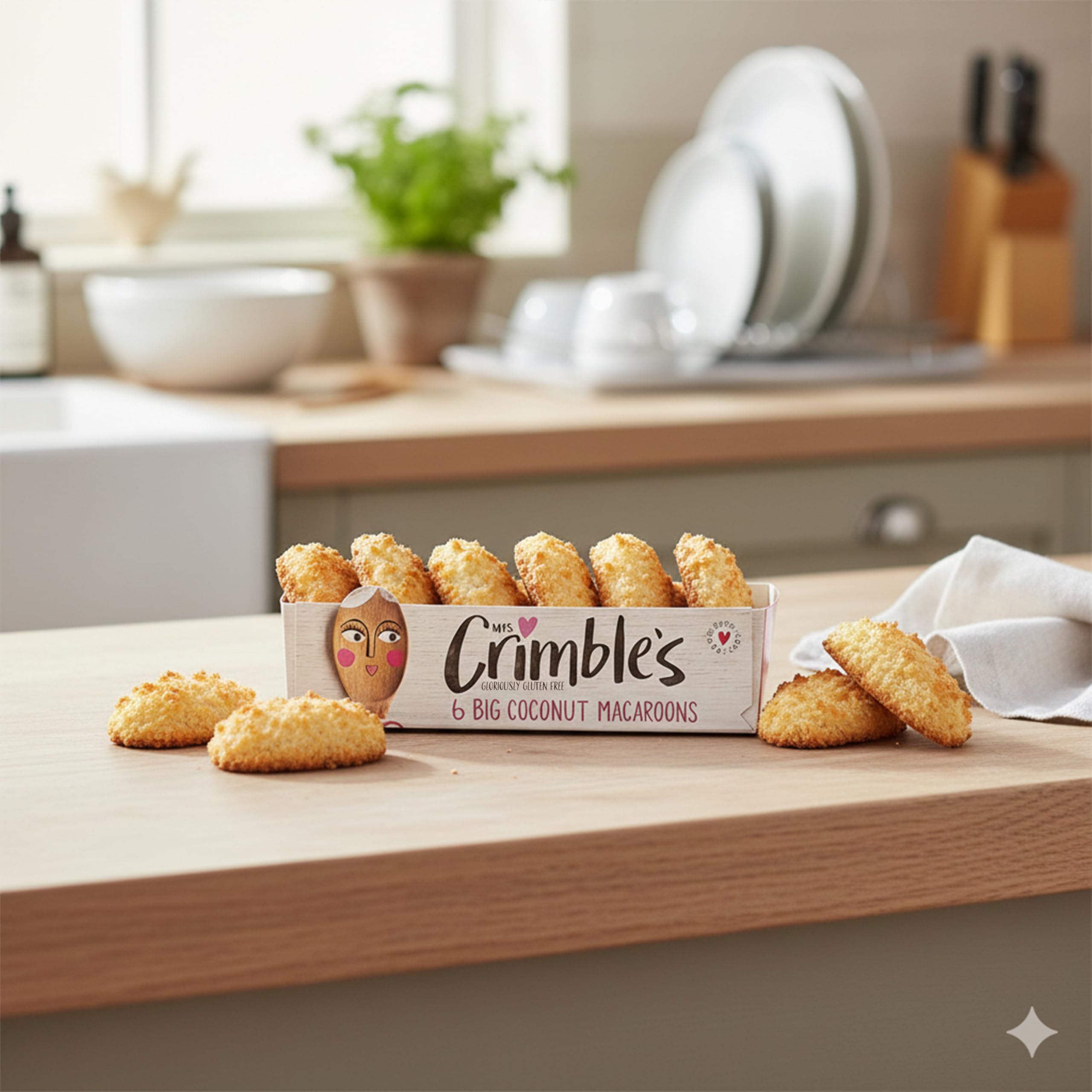 Mrs Crimbles Big Coconut Macaroons - Gluten-Free, Vegetarian | 6 Count (180g) 6