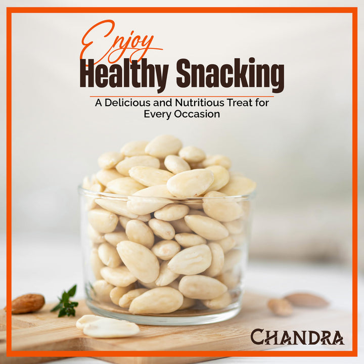 Chandra Whole Foods - Blanched Almonds 1KG - Unsalted Raw Almonds from Spain