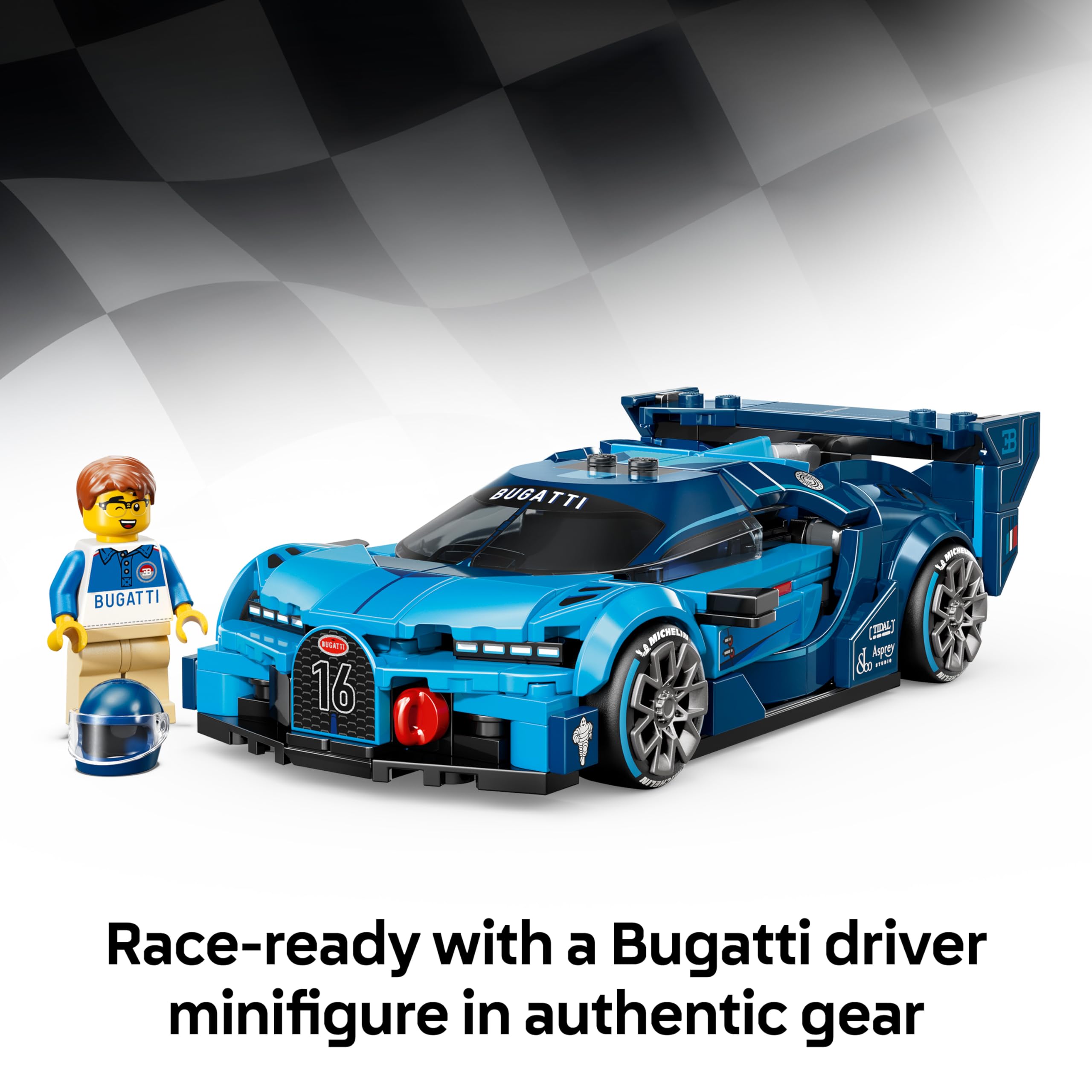 LEGO Speed Champions Bugatti Vision GT Hyper Sports Car Toy Set 77253 for Ages 9+ 5
