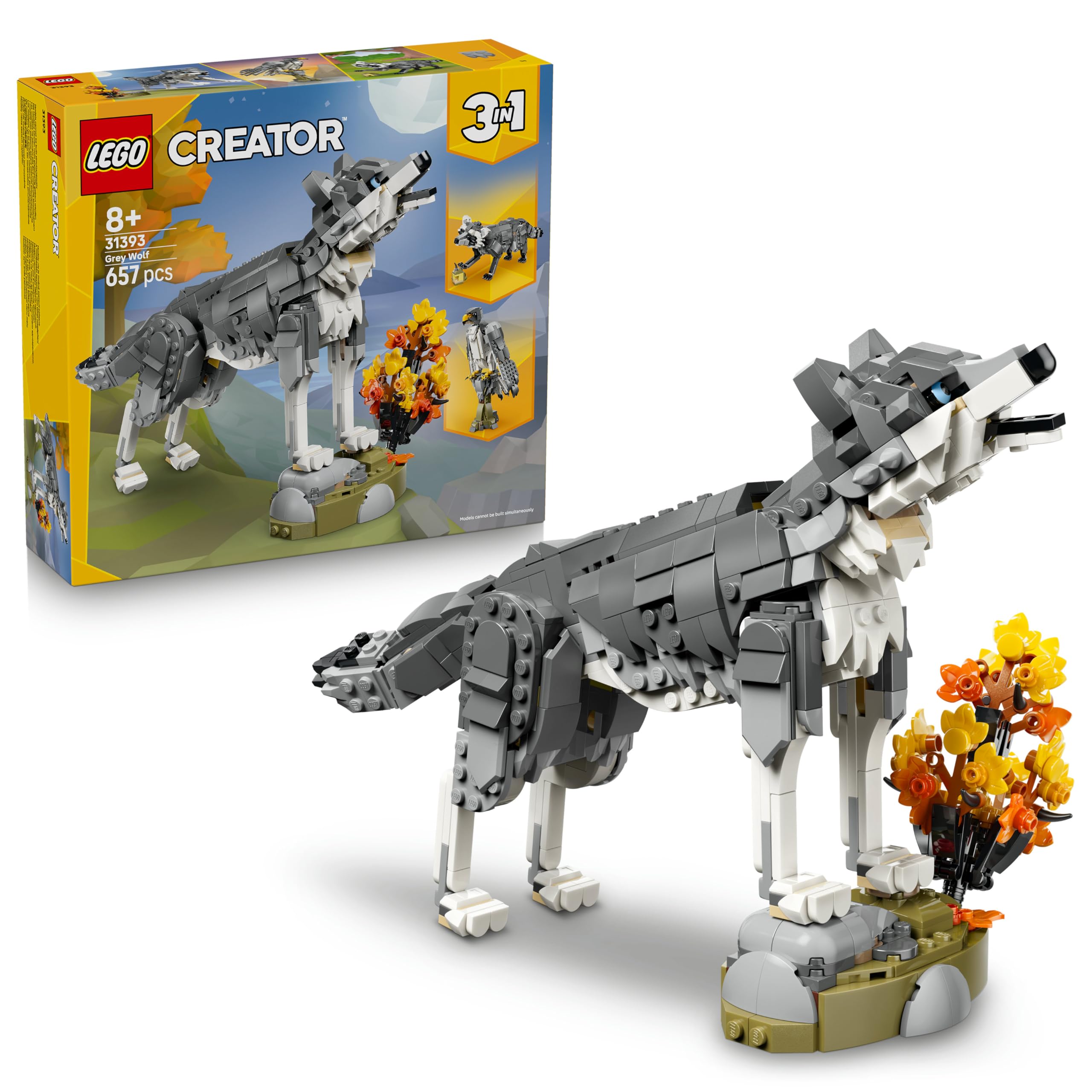 LEGO Creator 3 in 1 Forest Animals: Grey Wolf Toy Set 31393 | Ages 8+ 1