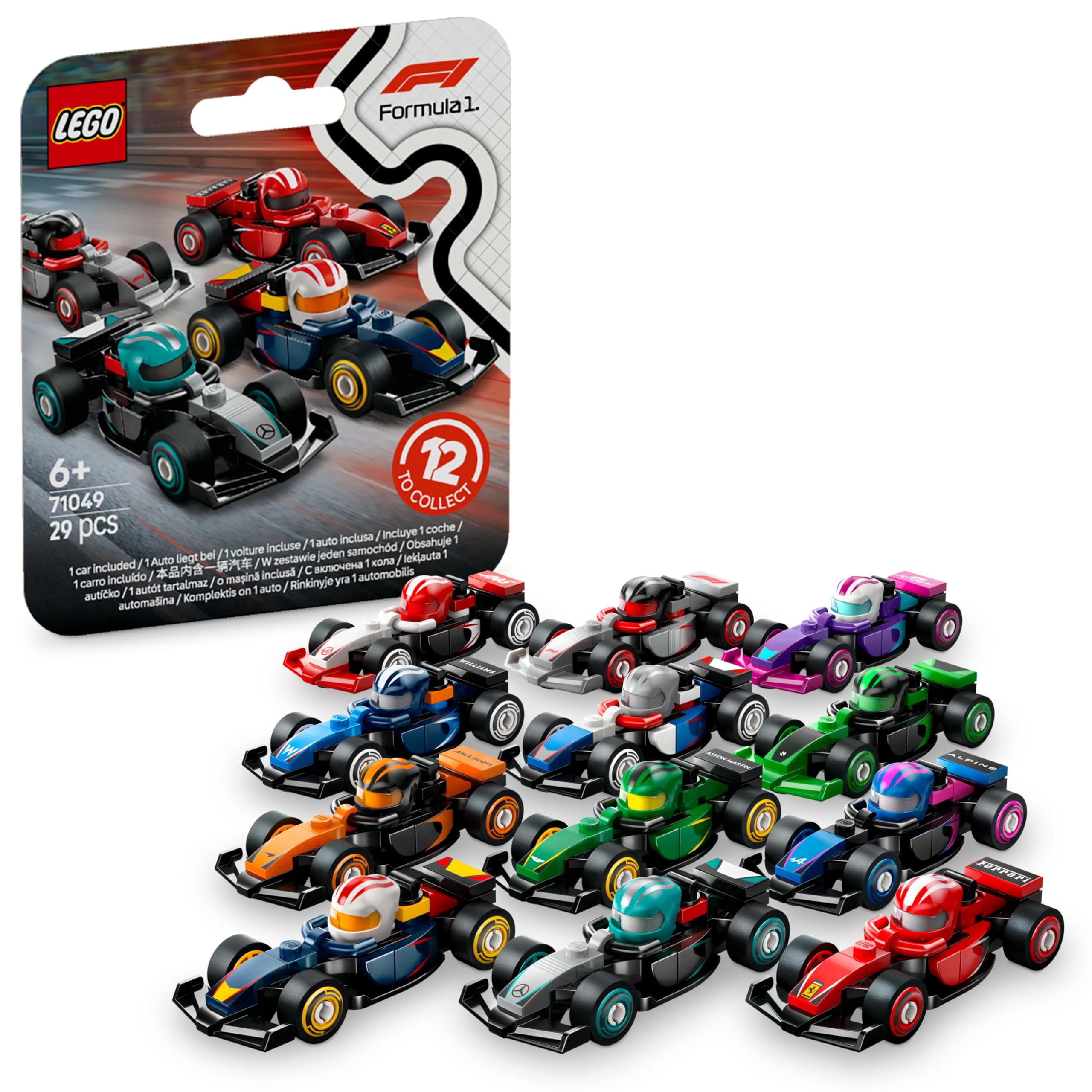 LEGO F1 Collectible Race Cars - 1 of 12 Mini Buildable Models with Moving Wheels for Kids 6+ 1