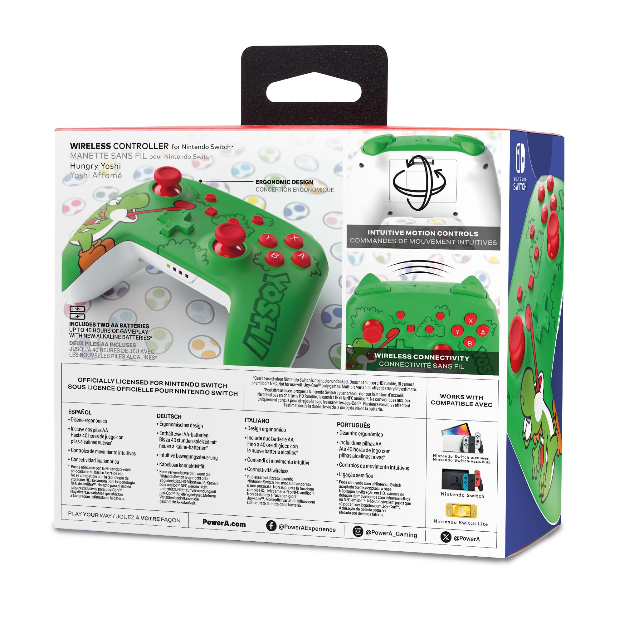 PowerA Wireless Controller for Nintendo Switch - Hungry Yoshi, Officially Licensed for Switch, Switch OLED, and Switch Lite 9