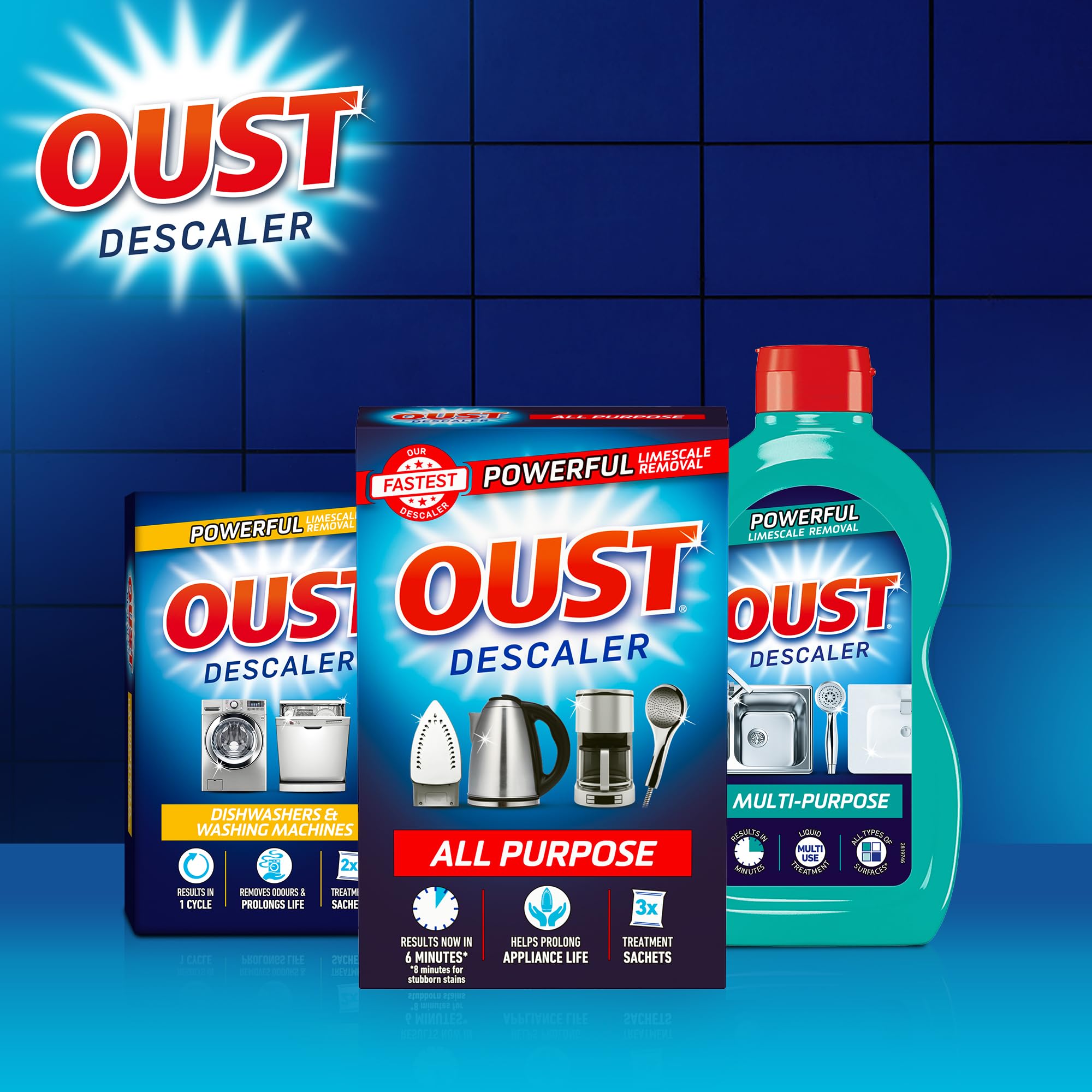 Oust Powerful All Purpose Descaler - Removes Up to 100% Limescale | 6 Pack (18 Sachets Total) 7