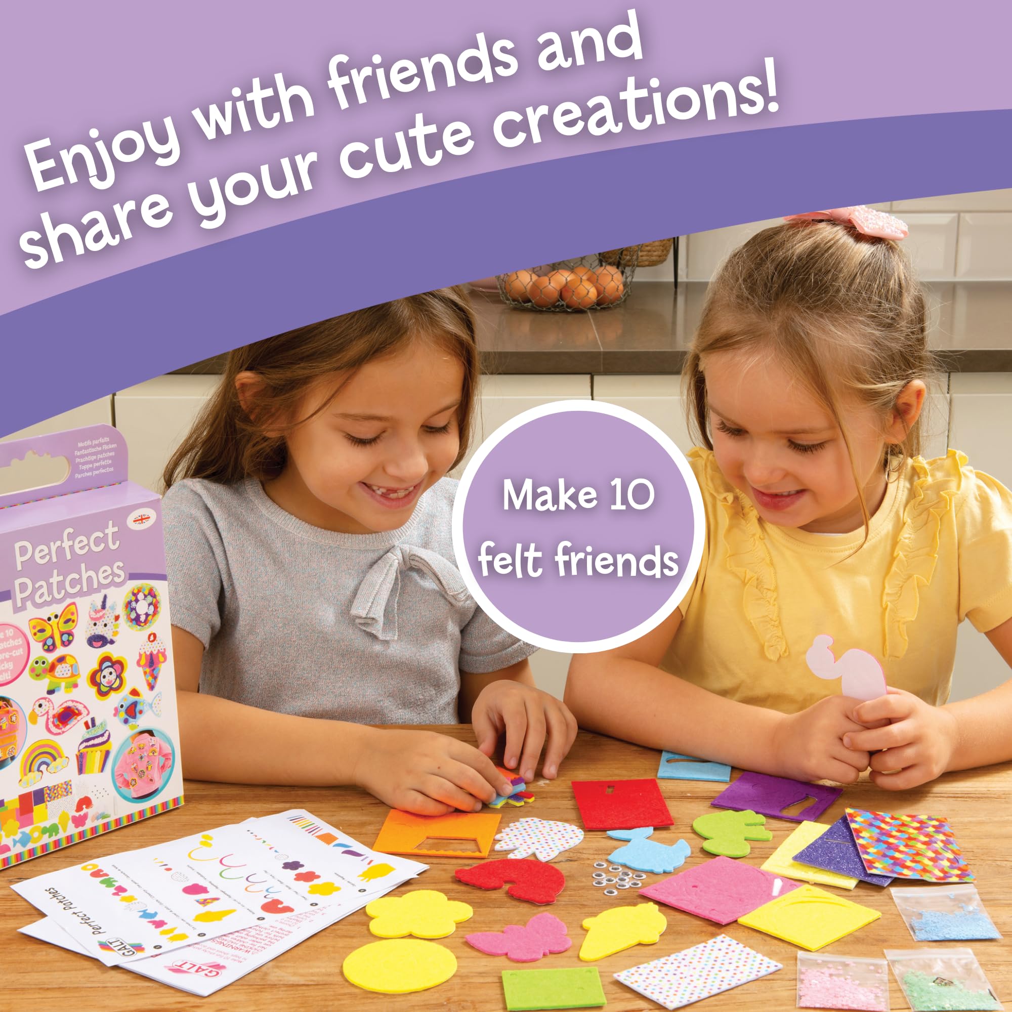 Galt Perfect Patches Arts and Crafts Kit - 10 Fun Fuzzy Felt Faces for Ages 5+ 14