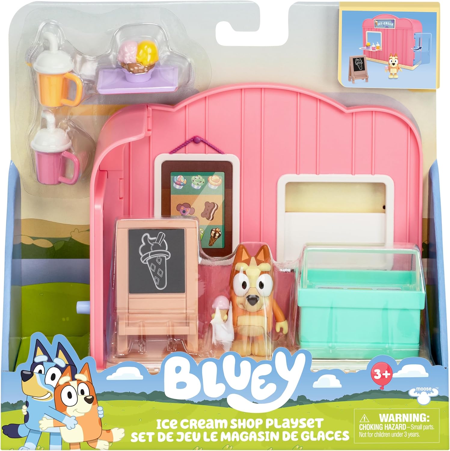 BLUEY Ice Cream Shop Playset with Bingo Figure - Imaginative Play for Kids 8