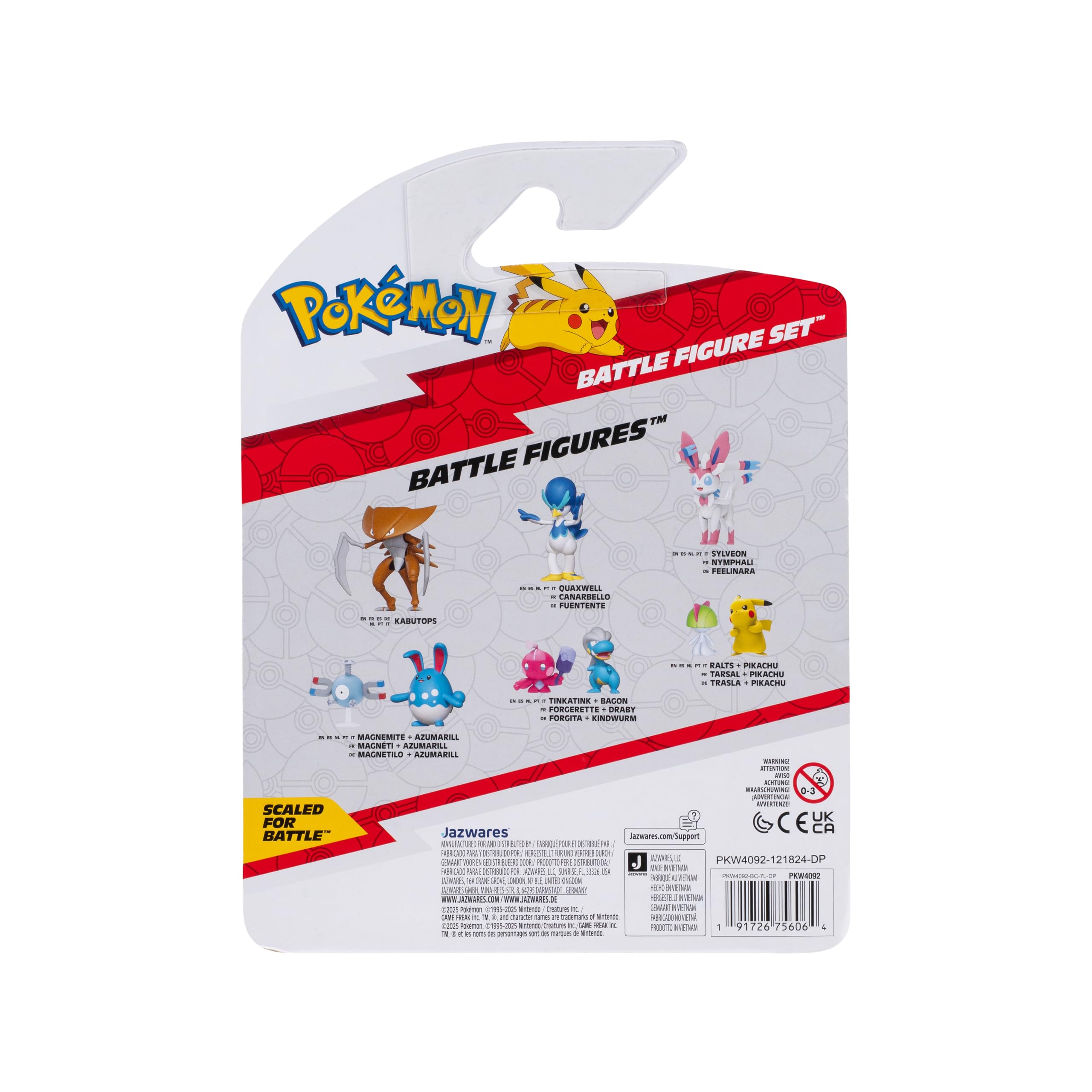 Pokémon Battle Figure 3 Pack - 2-Inch Beldum, Abra & 3-Inch Monferno, Ages 4+ 12