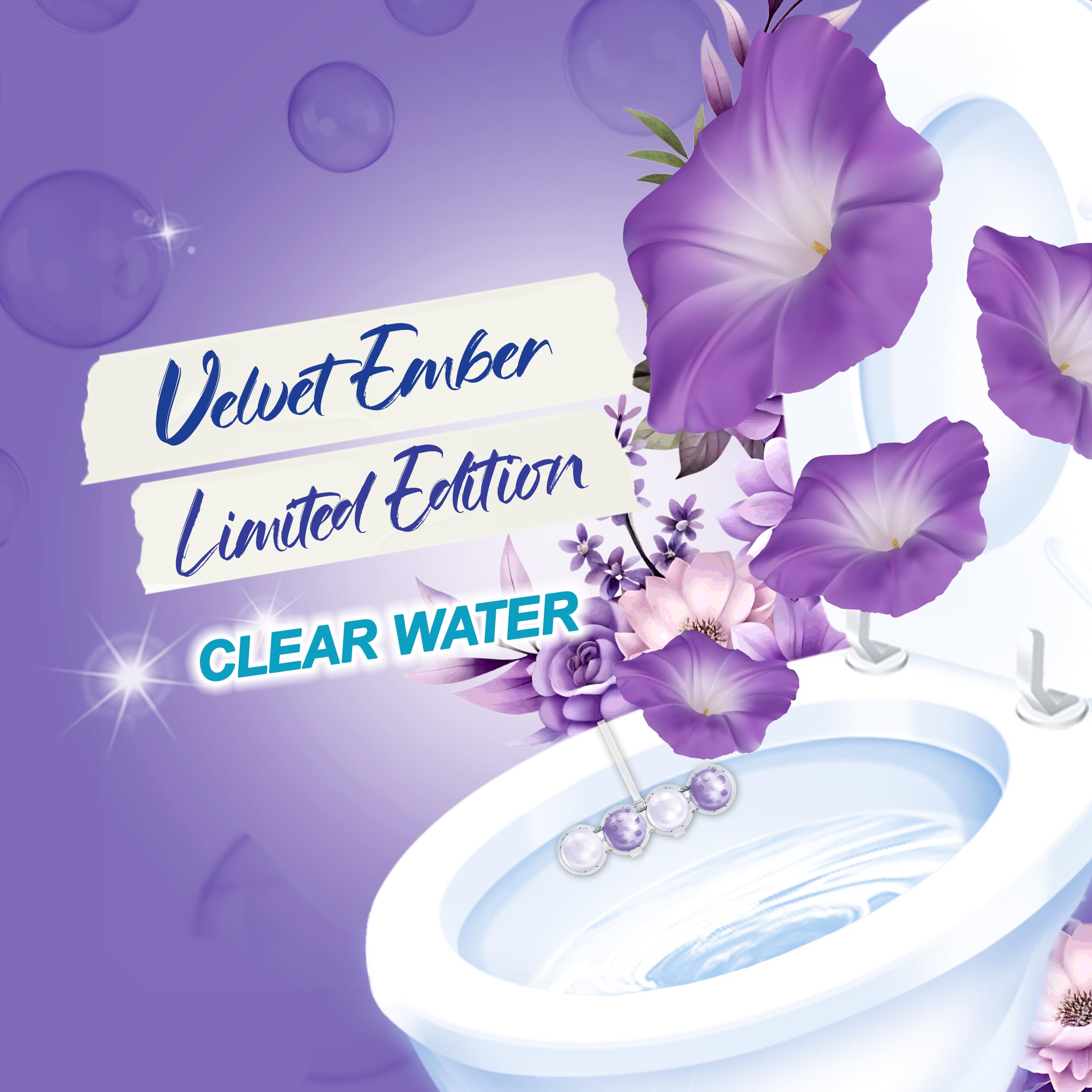 Bloo Limited Edition Velvet Ember Toilet Rim Block - 4 Function Formula | 3x50g 7