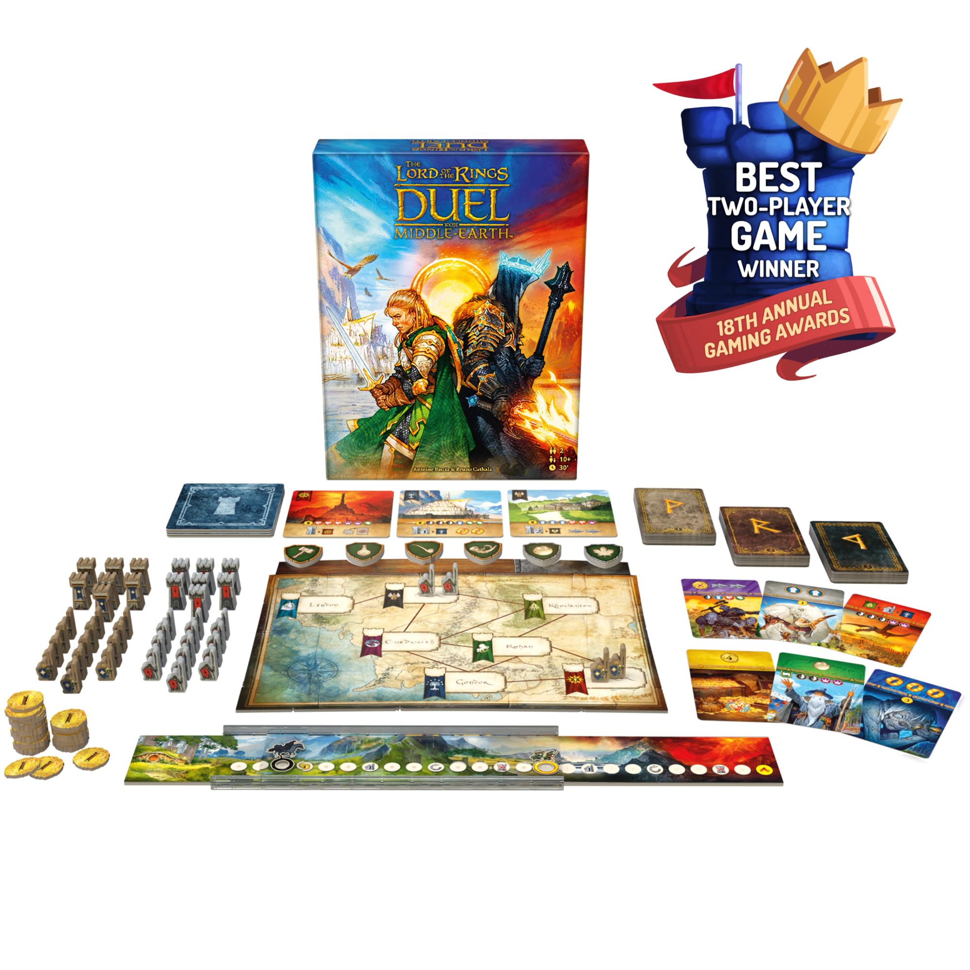 Asmodee The Lord of the Rings: Duel for Middle-Earth Board Game | Ages 10+ | 2 Players | 30 Min 2