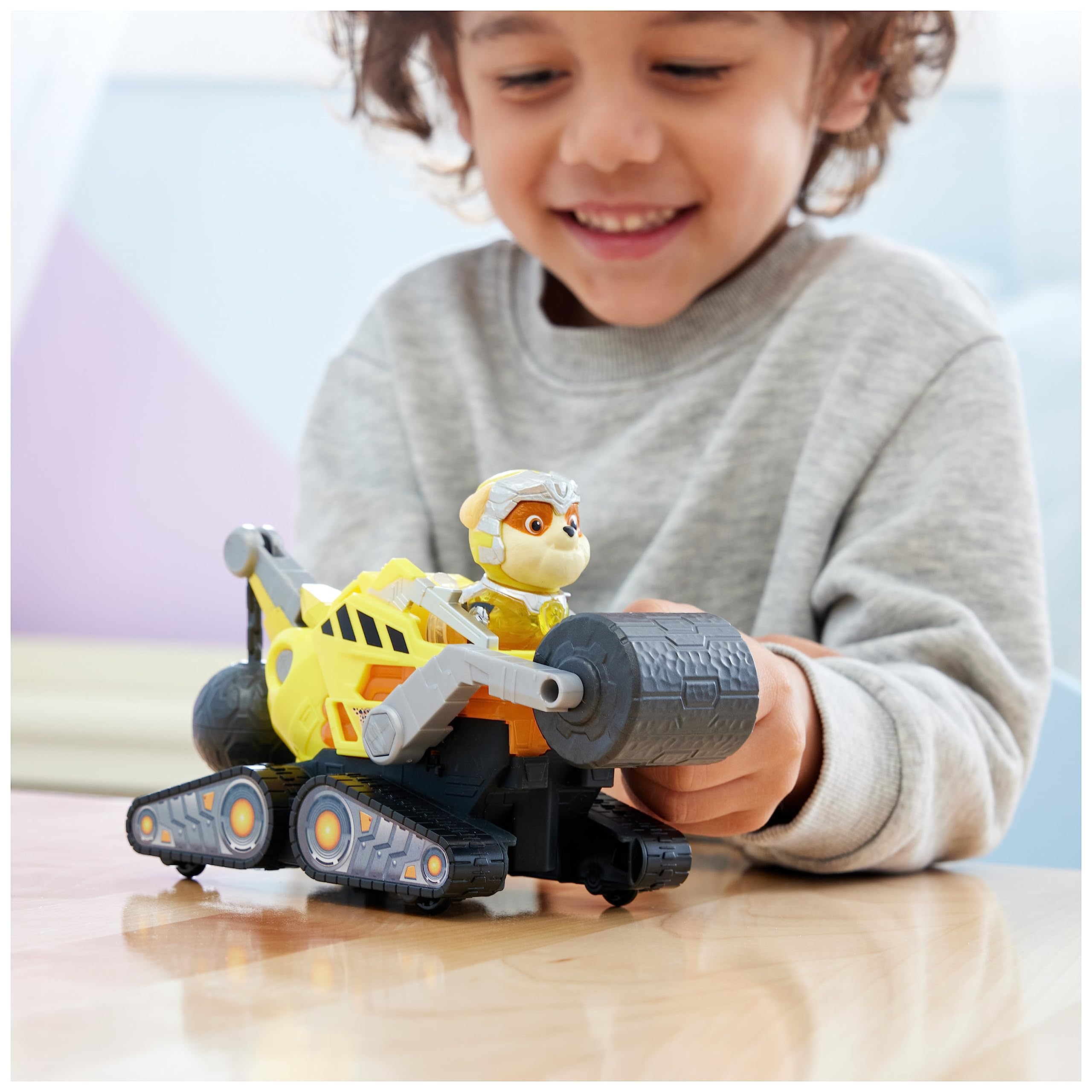 Paw Patrol: The Mighty Movie Rubble's Construction Truck with Light-Up Action Figure, Lights & Sounds - Kids' Toy for Ages 3+ 18