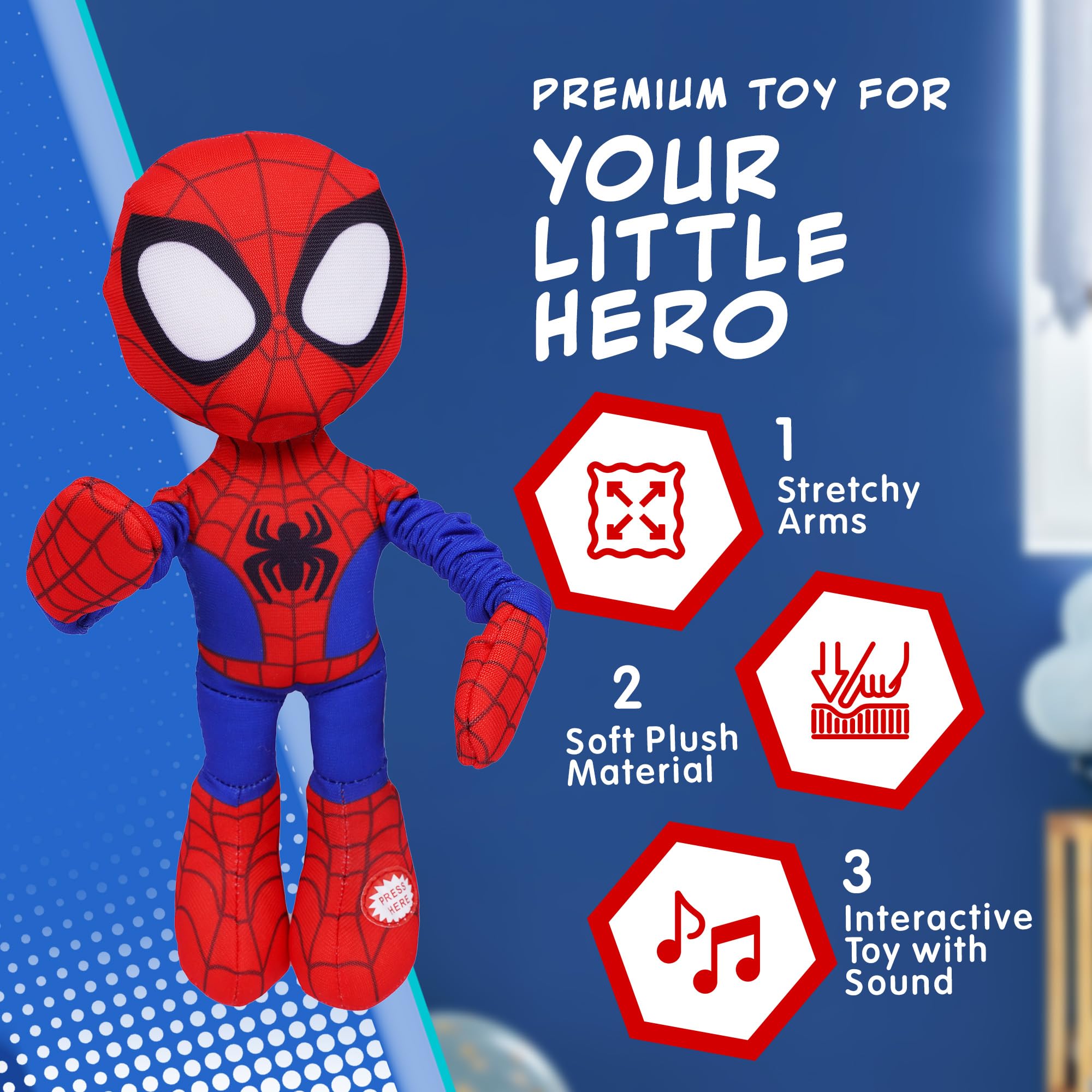 Marvel Spidey and His Amazing Friends Slingshot Plush Spider-Man Toy - Stretchable Arms for Web-Slinging Fun 6