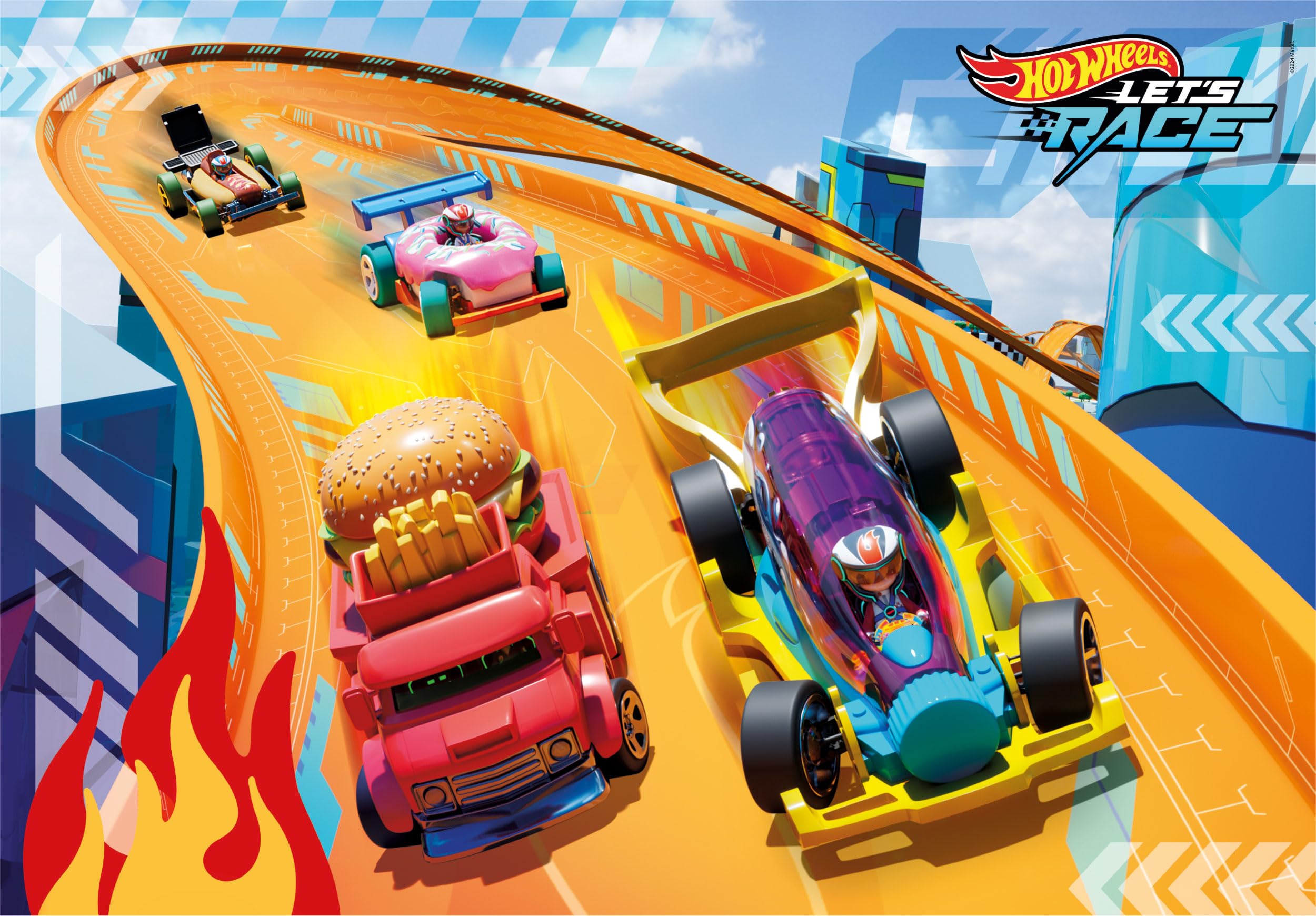 Clementoni Hotwheels 24-Piece Maxi Supercolor Puzzle for Kids 3-5 Years 7