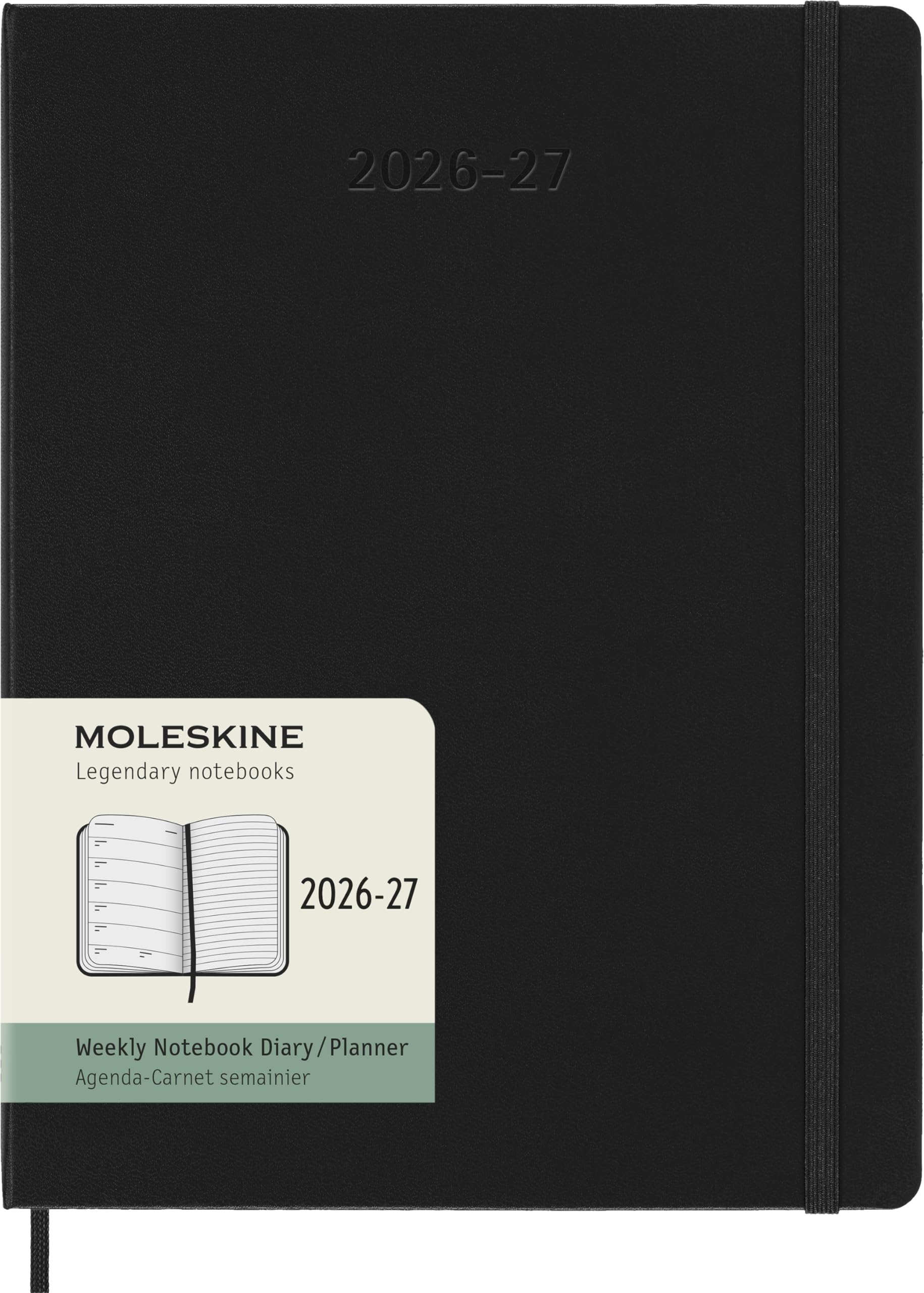 Moleskine Weekly Planner 2026-2027 18-Month XL Hardcover Appointment Book Black