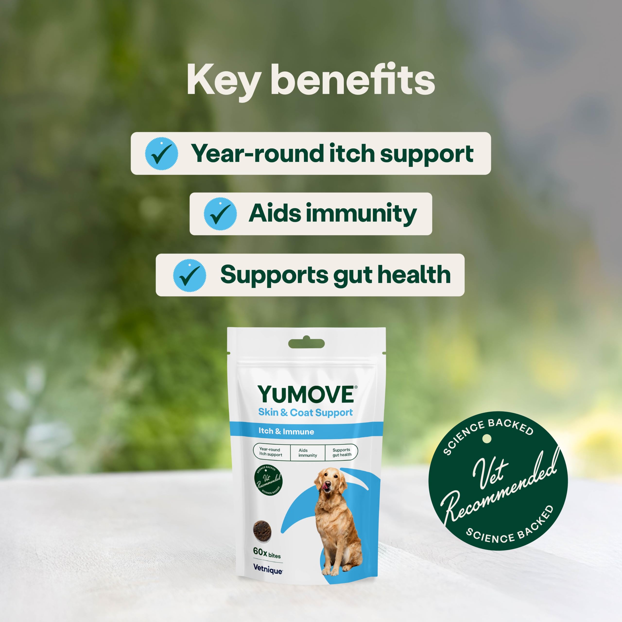 YuMOVE Itch & Immunity Dog Supplement - 60 Bites for Sensitive Skin & Immune Support 2