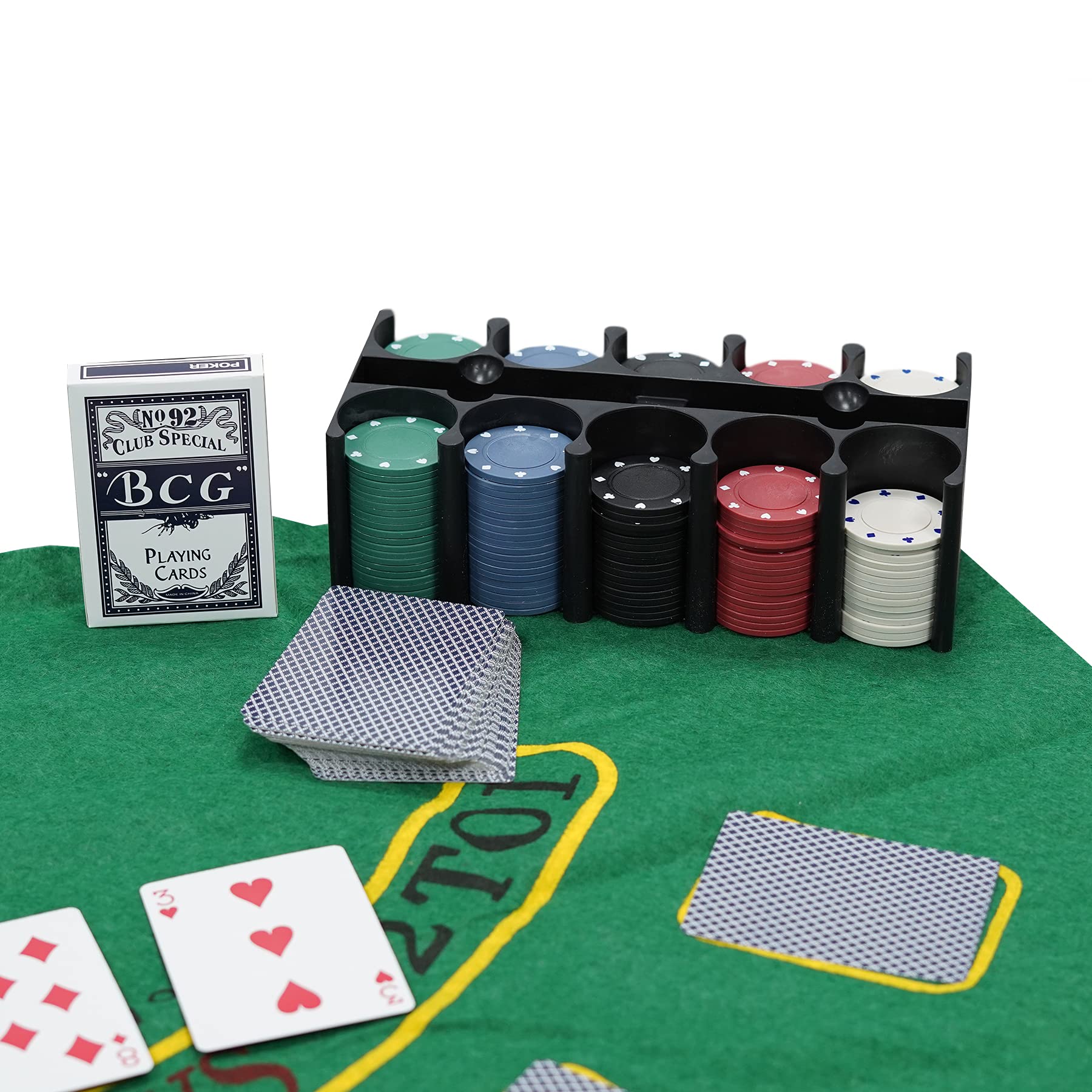 TANNESS 200 Pcs Poker Set - Non-Denominated Chips, Metal Case, Includes Dice & Cards 8