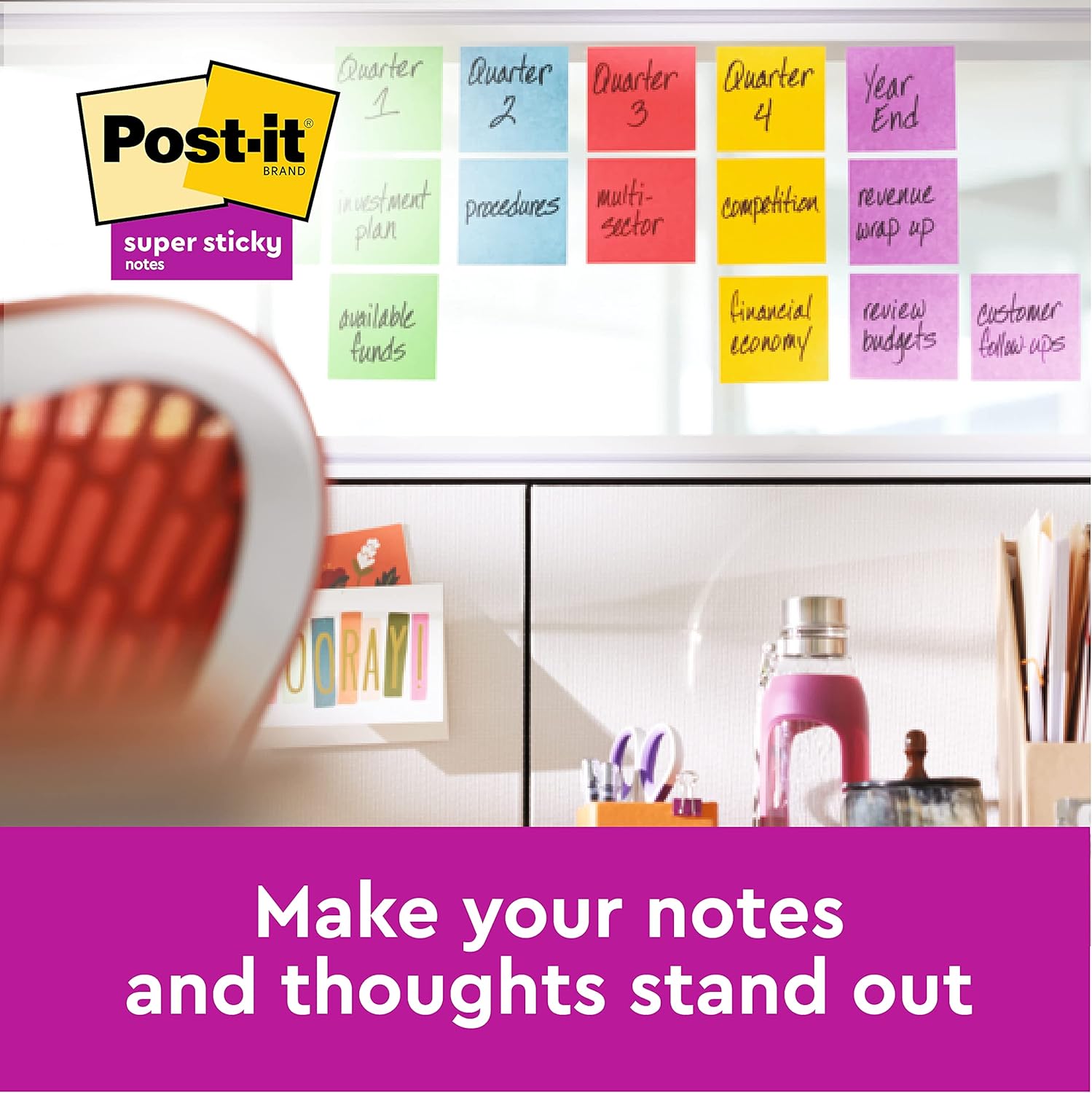 Post-it Notes, Super Sticky Notes Pad, Coloured Notes Rio Collection, Memo Note Pad for Notes Taking and To Do List, 6 Pads of 90 Sheets, Post it Note Large 76 x 127 mm 8
