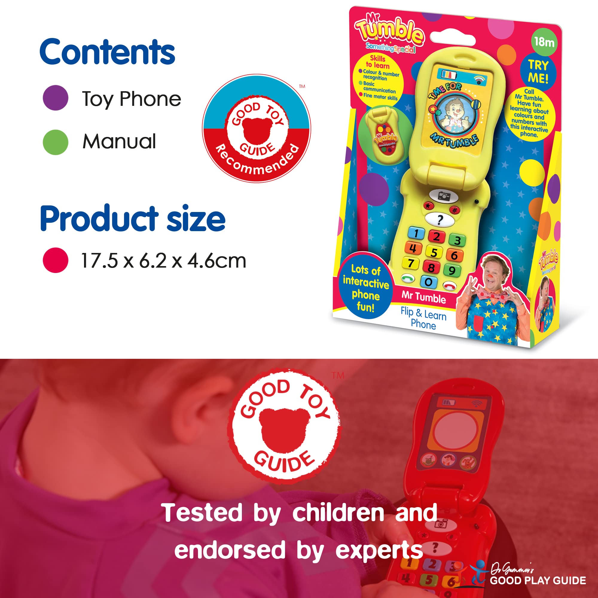 Mr Tumble Something Special Flip & Learn Toy Phone - Teaches Colors, Numbers, Letters | Ages 18 Months+ 5