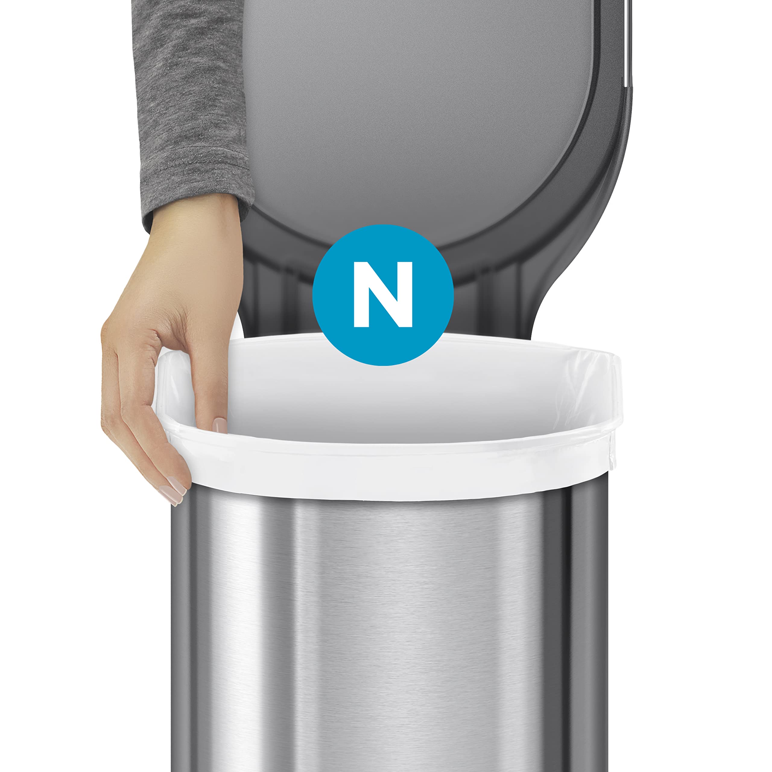 simplehuman CW0262 Code N Custom Fit Bin Liner Bulk Pack, White 5