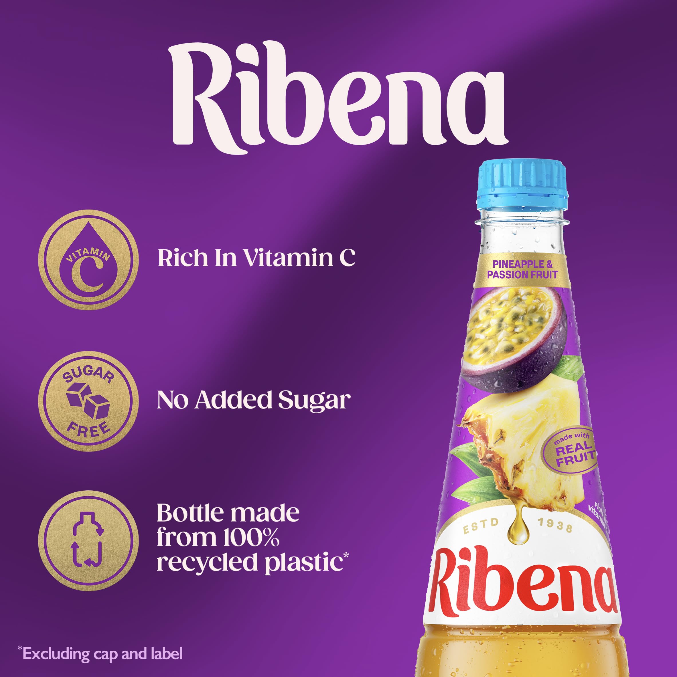 Ribena Pineapple and Passion Fruit Juice Drink No Added Sugar | 850 ml | Rich in Vitamin C 3