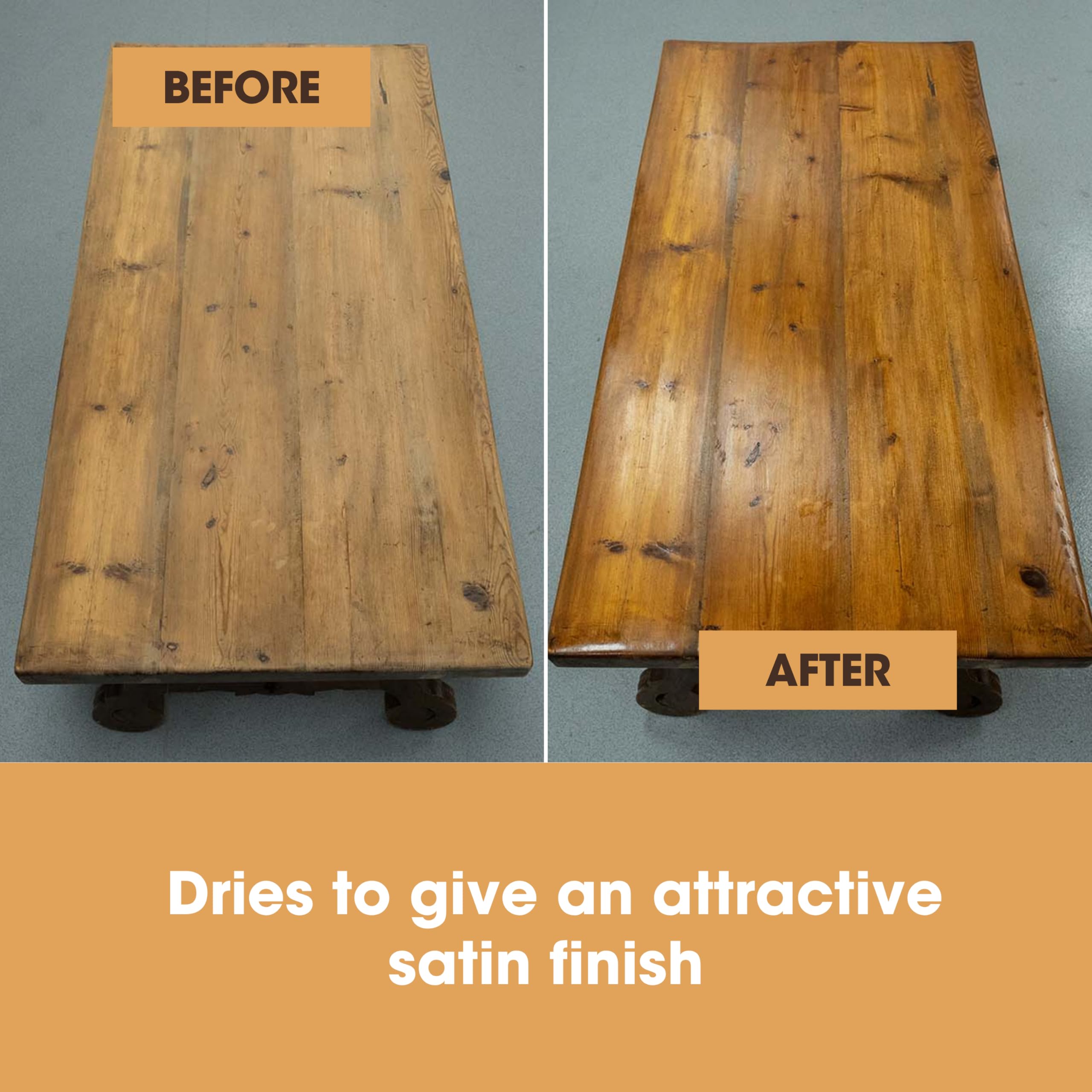 Furniture Clinic Natural Wood Wax & Polish - Beeswax & Carnauba Formula for Finished & Unfinished Wood 4