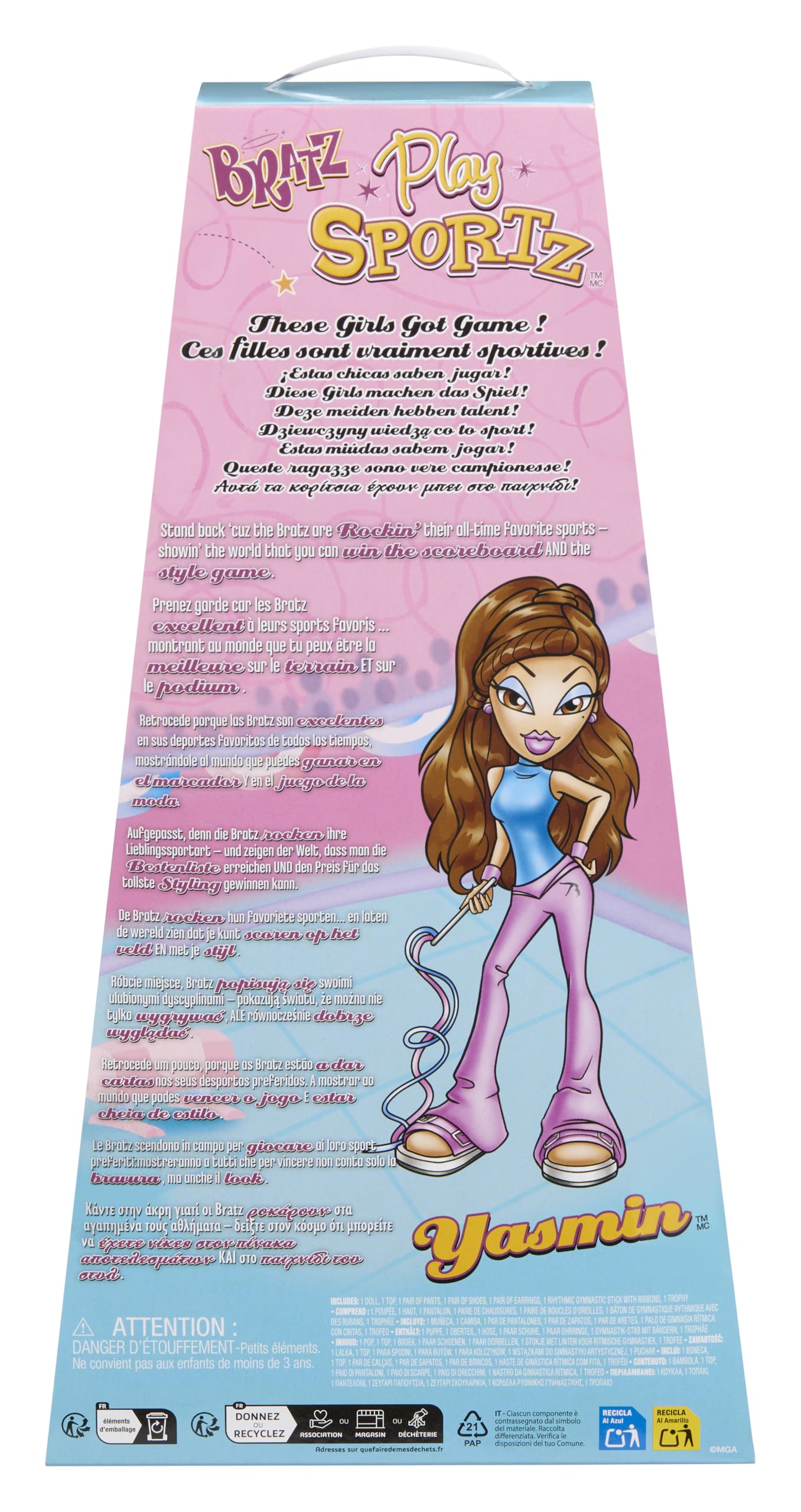 Bratz Play Sportz Yasmin Gymnastics Fashion Doll with Ribbon Accessory - Ages 3-10 16