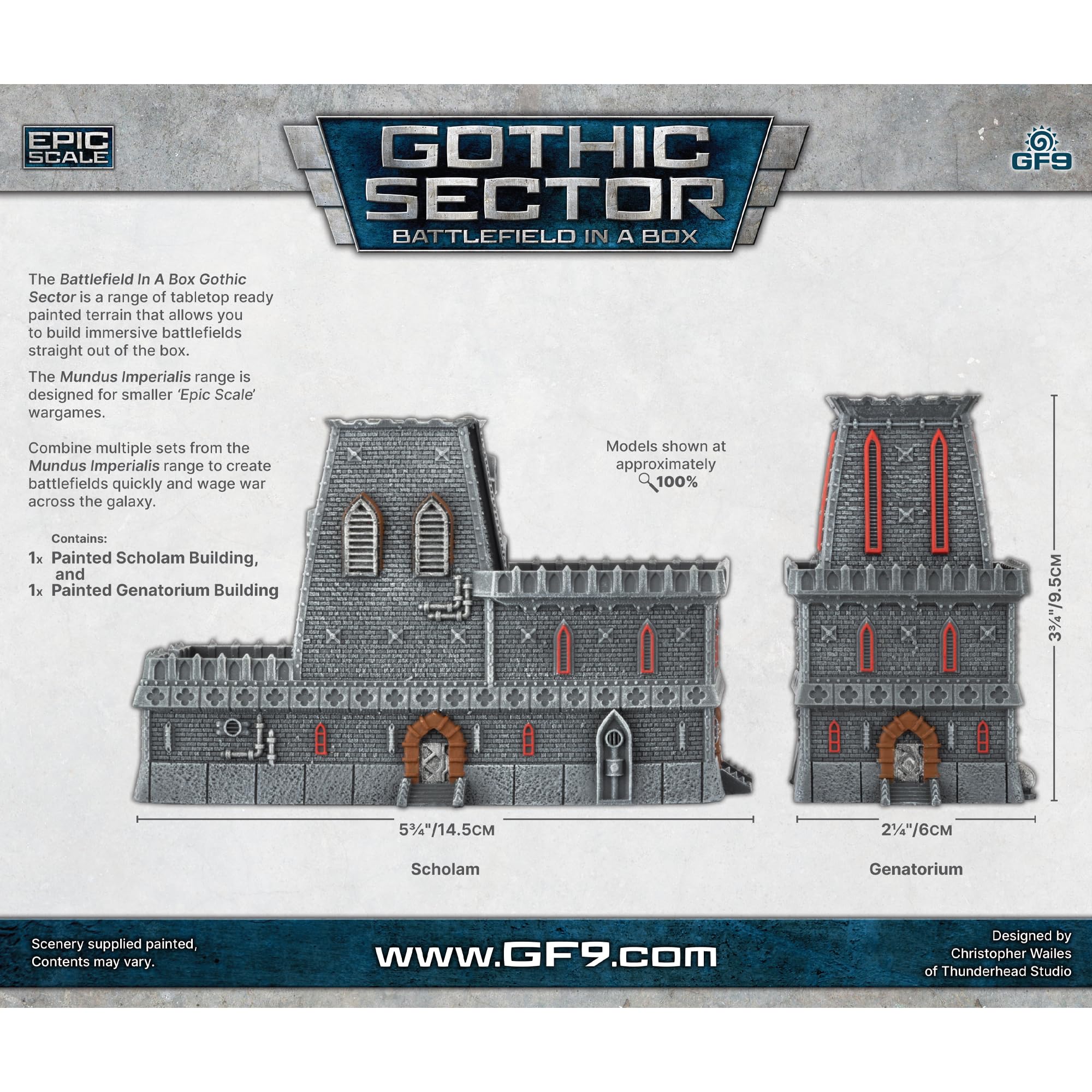 Gale Force Nine Mundus Imperialis Scholam & Genatorium Pre-Painted Terrain 3