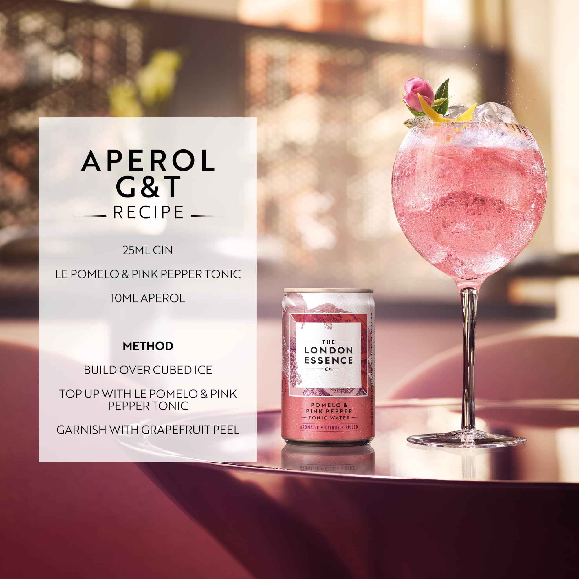 THE LONDON ESSENCE CO. Pomelo & Pink Pepper Tonic Water Mixer | Low Calorie | Pack of 6 (150 ml) 6