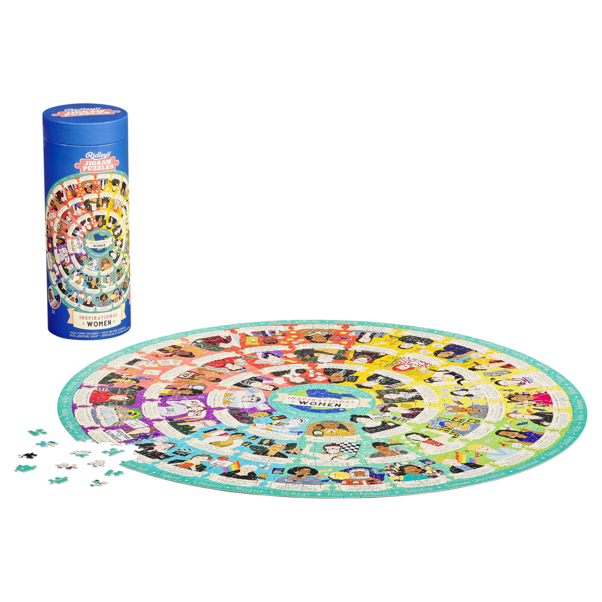 Ridley's Games Inspirational Women Jigsaw Puzzle - 1000 Pieces, Circular Design | Multicolor 4