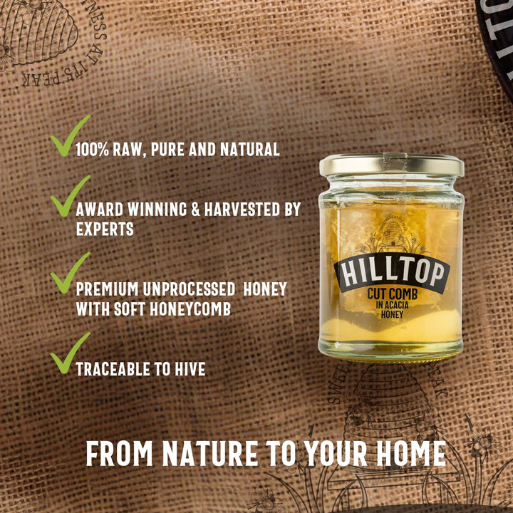 Hilltop Honey - Cut Comb in Acacia Honey 340g