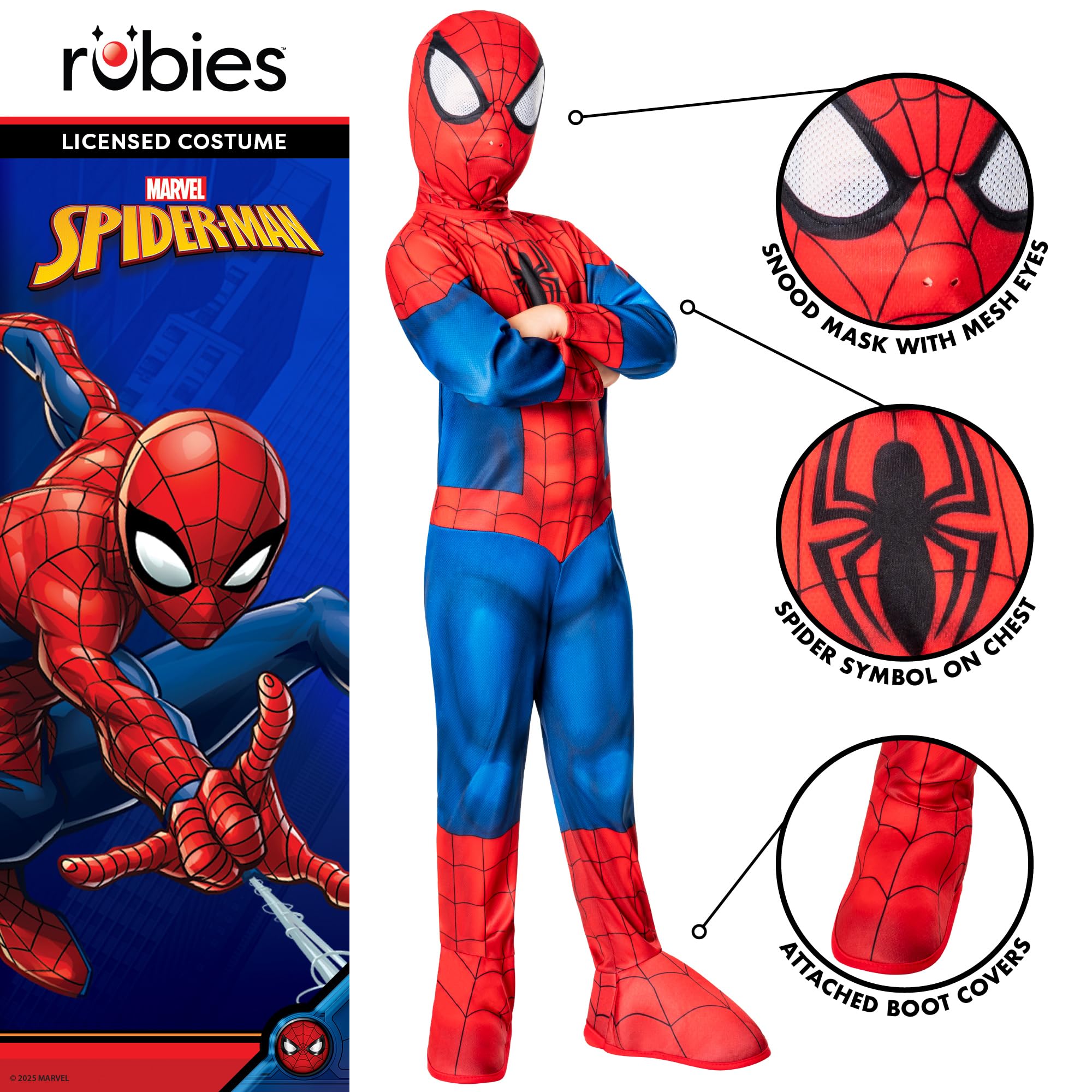 Rubies Official Marvel Spider-Man Classic Child Costume | Size 5-6 Years | Unisex 3