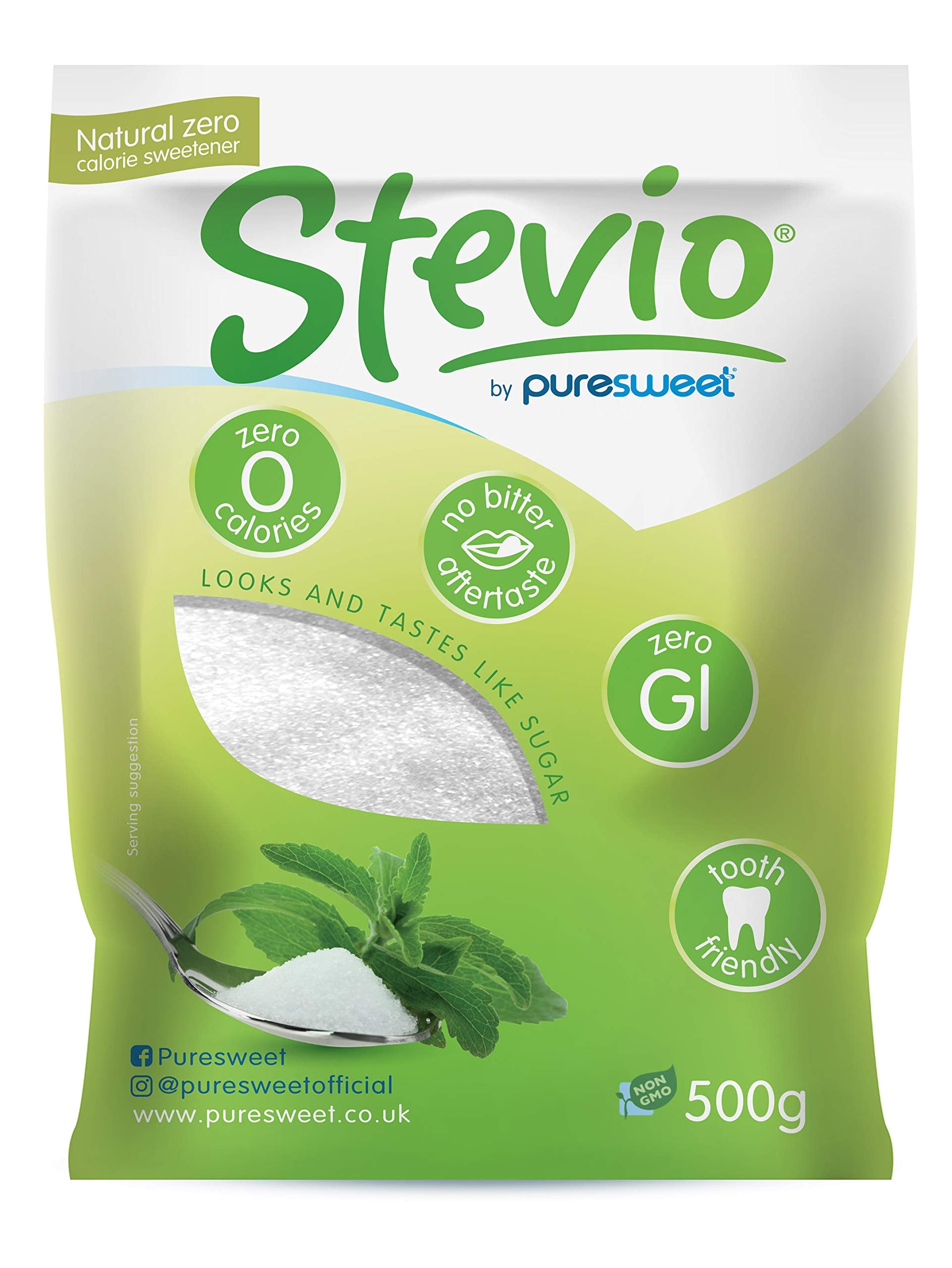 Puresweet Stevio® Premium Stevia Sweetener - 500g | Zero Calorie | Keto & Diabetic Friendly 1
