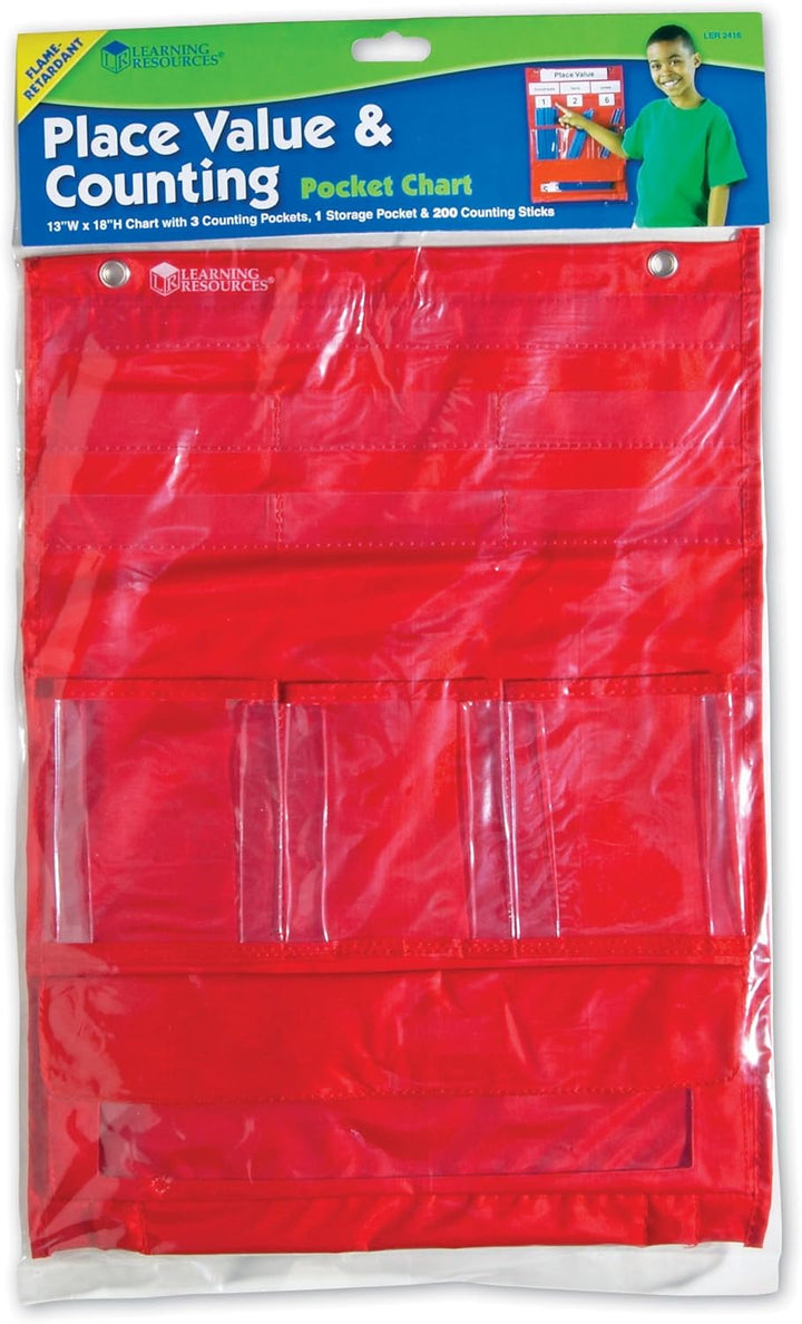 Learning Resources - Counting & Place Value Pocket Chart Educational Tool (LER2416)