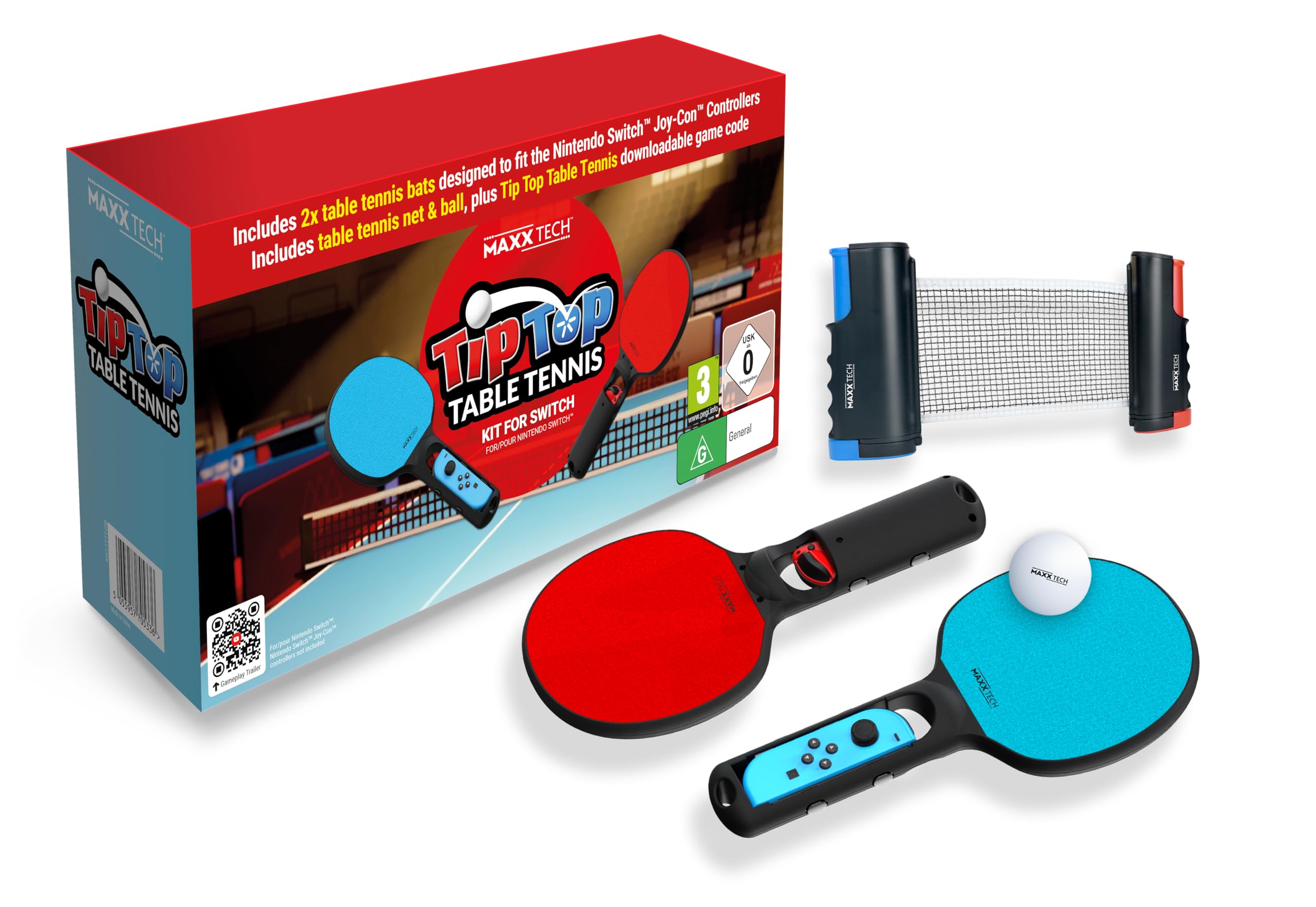 Tip Top Table Tennis - Nintendo Switch Kit with Bats & Net 8