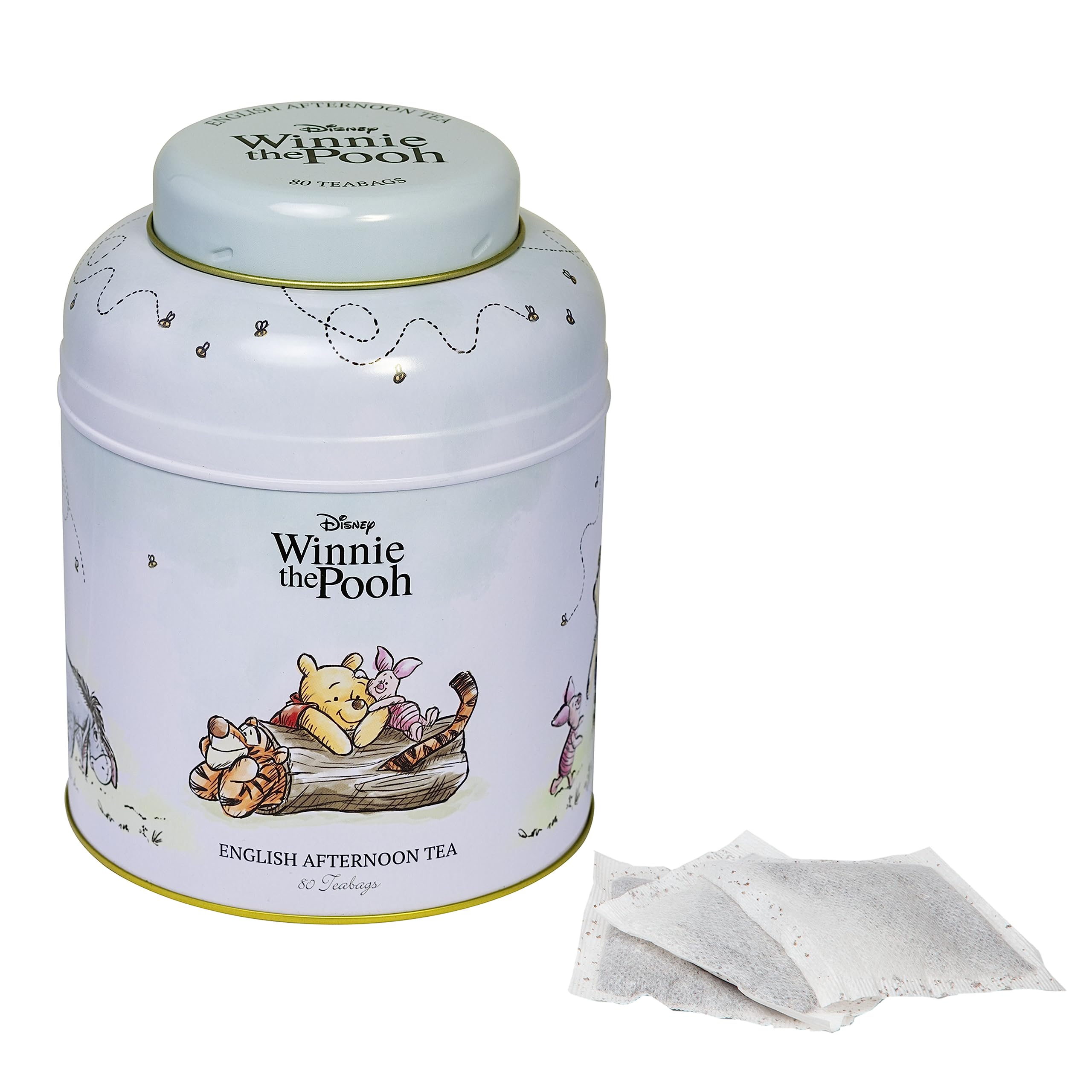 New English Teas Winnie the Pooh & Friends Tea Caddy with 80 English Breakfast Teabags 18