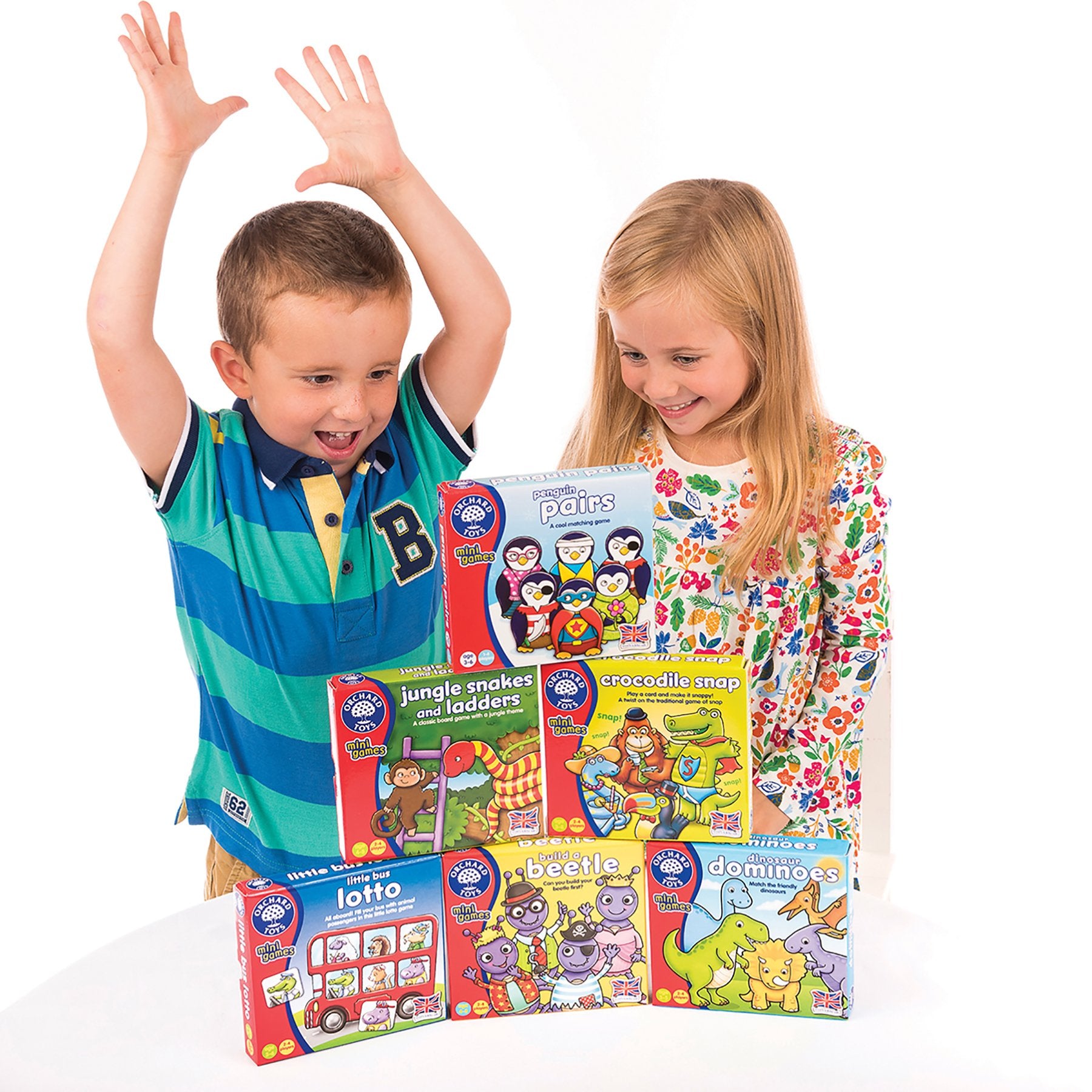 Orchard Toys Dinosaur Dominoes Mini Game - Travel Size for Ages 3-5 | 2-4 Players 5