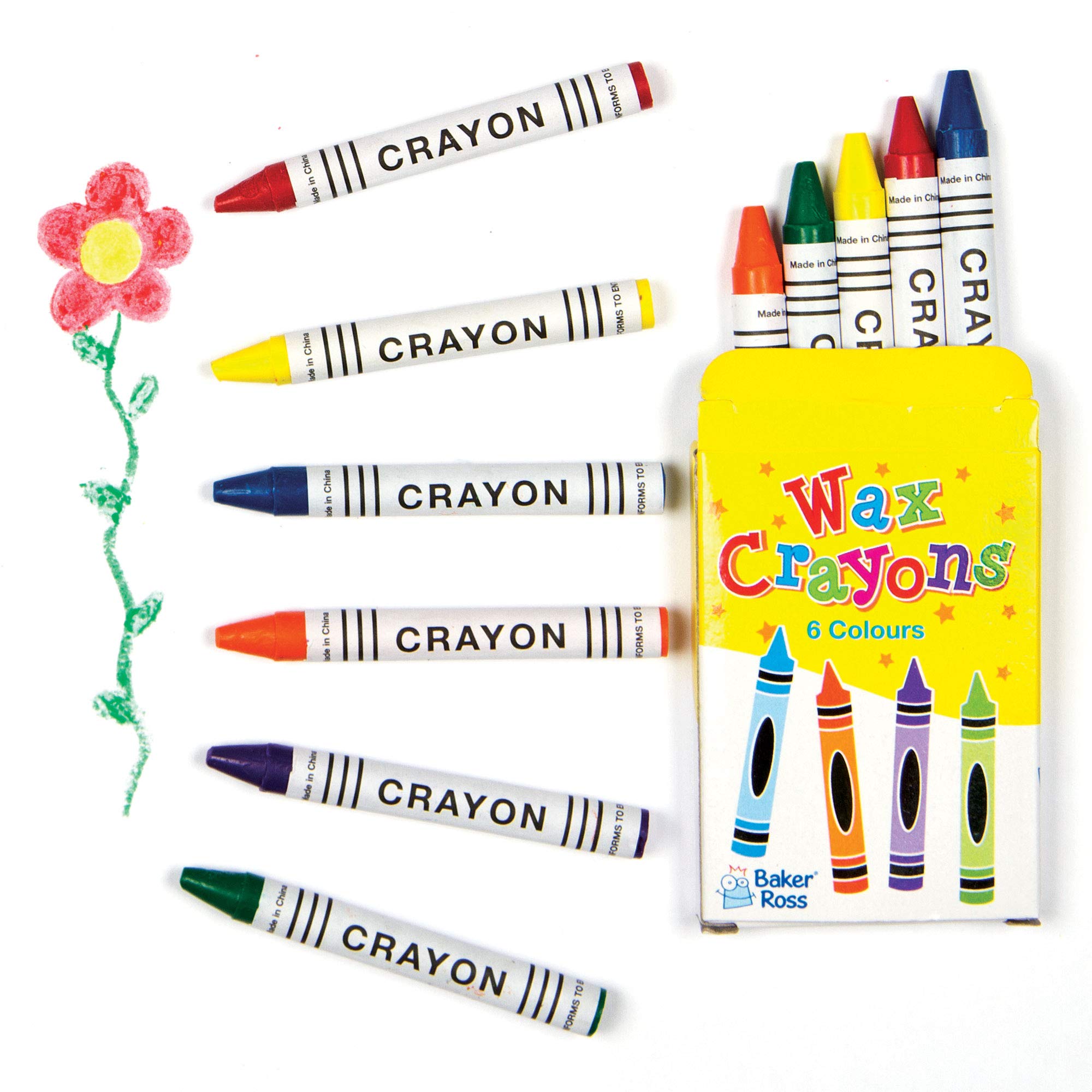 Baker Ross Mini Crayons - Pack of 8 Boxes for Kids Arts & Crafts | Assorted Colors 1